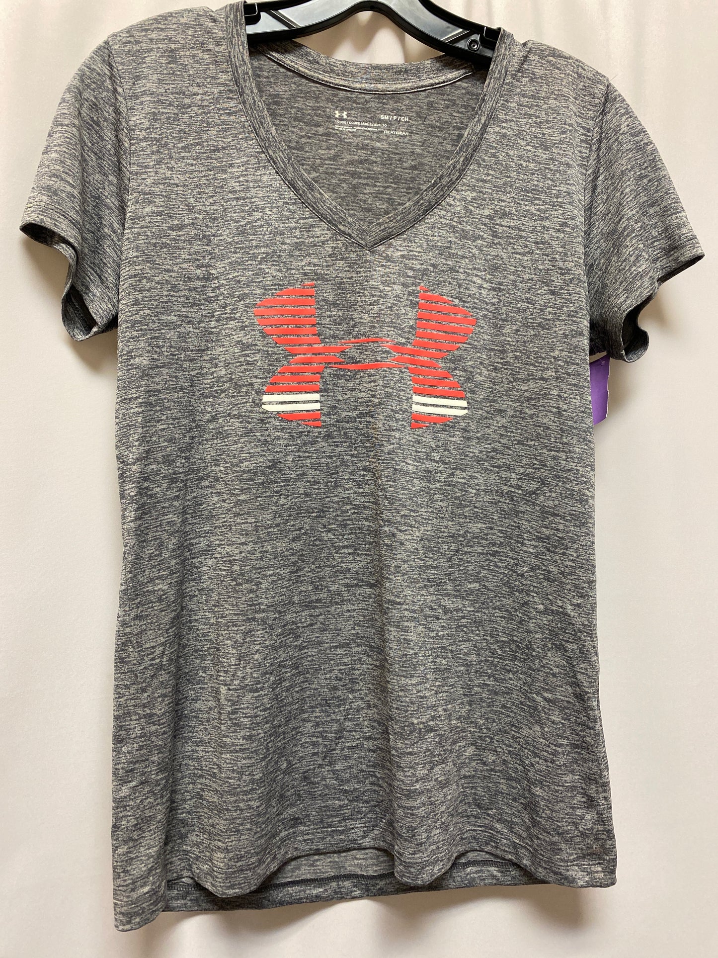 Grey Athletic Top Short Sleeve Under Armour, Size S