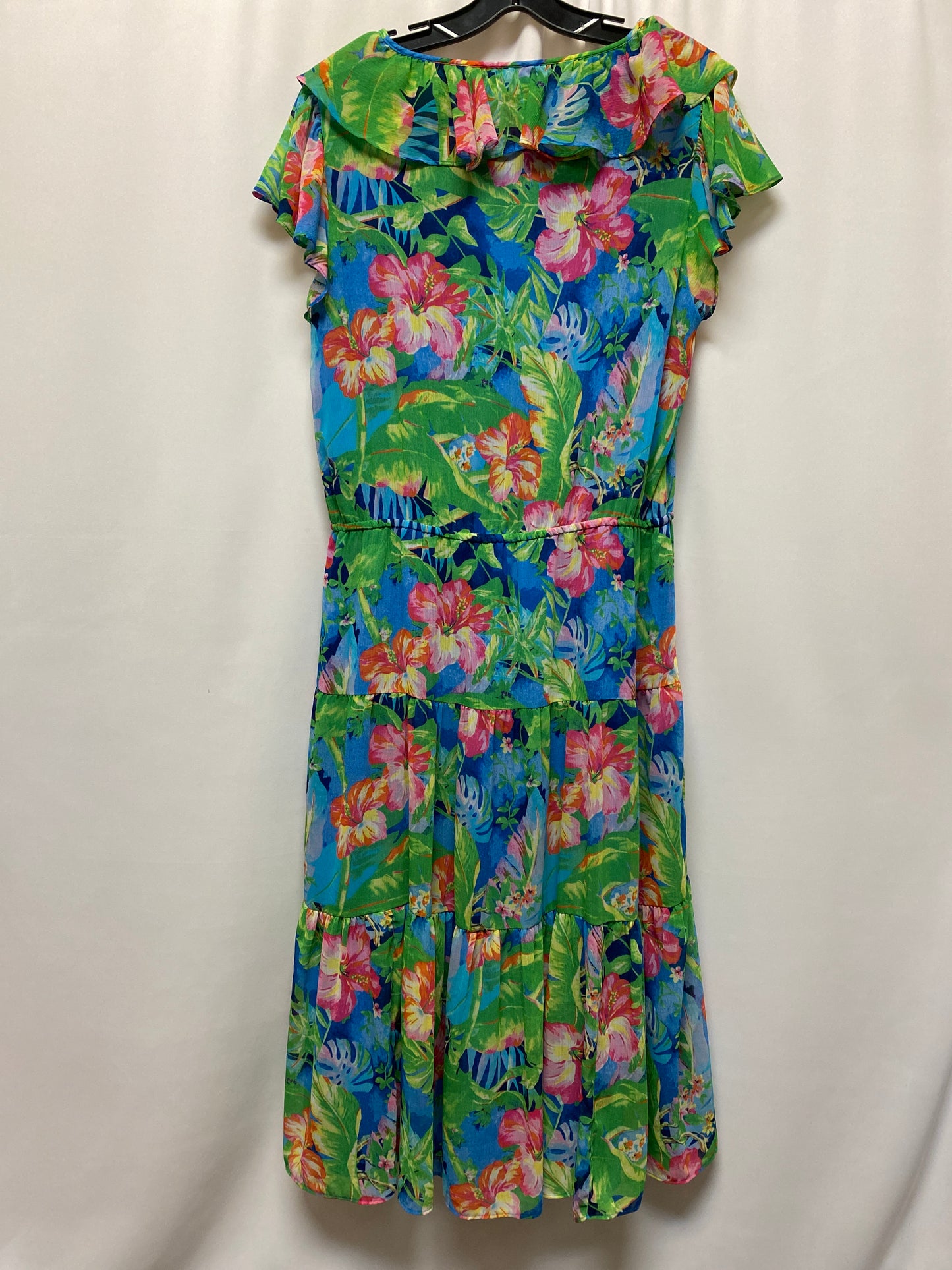 Green Dress Casual Maxi Lauren By Ralph Lauren, Size L