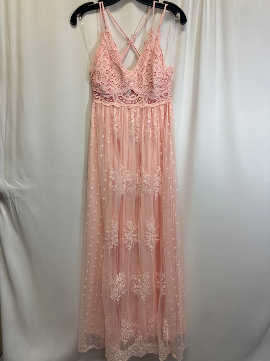 Peach Dress Party Long Main Strip, Size S