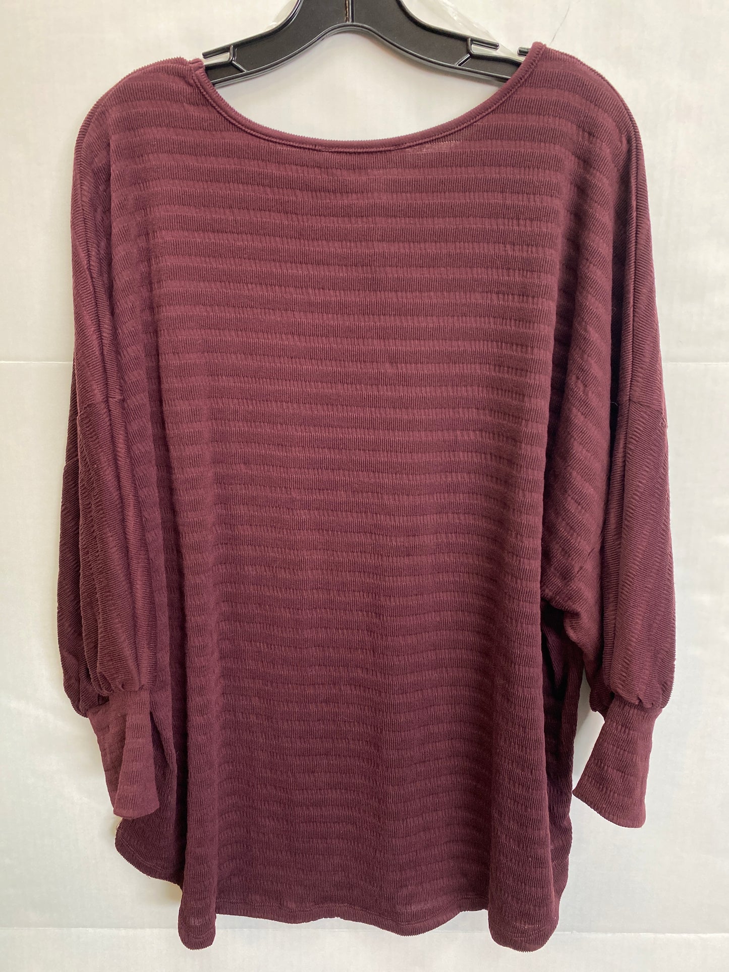 Purple Top 3/4 Sleeve Fred David, Size 2x