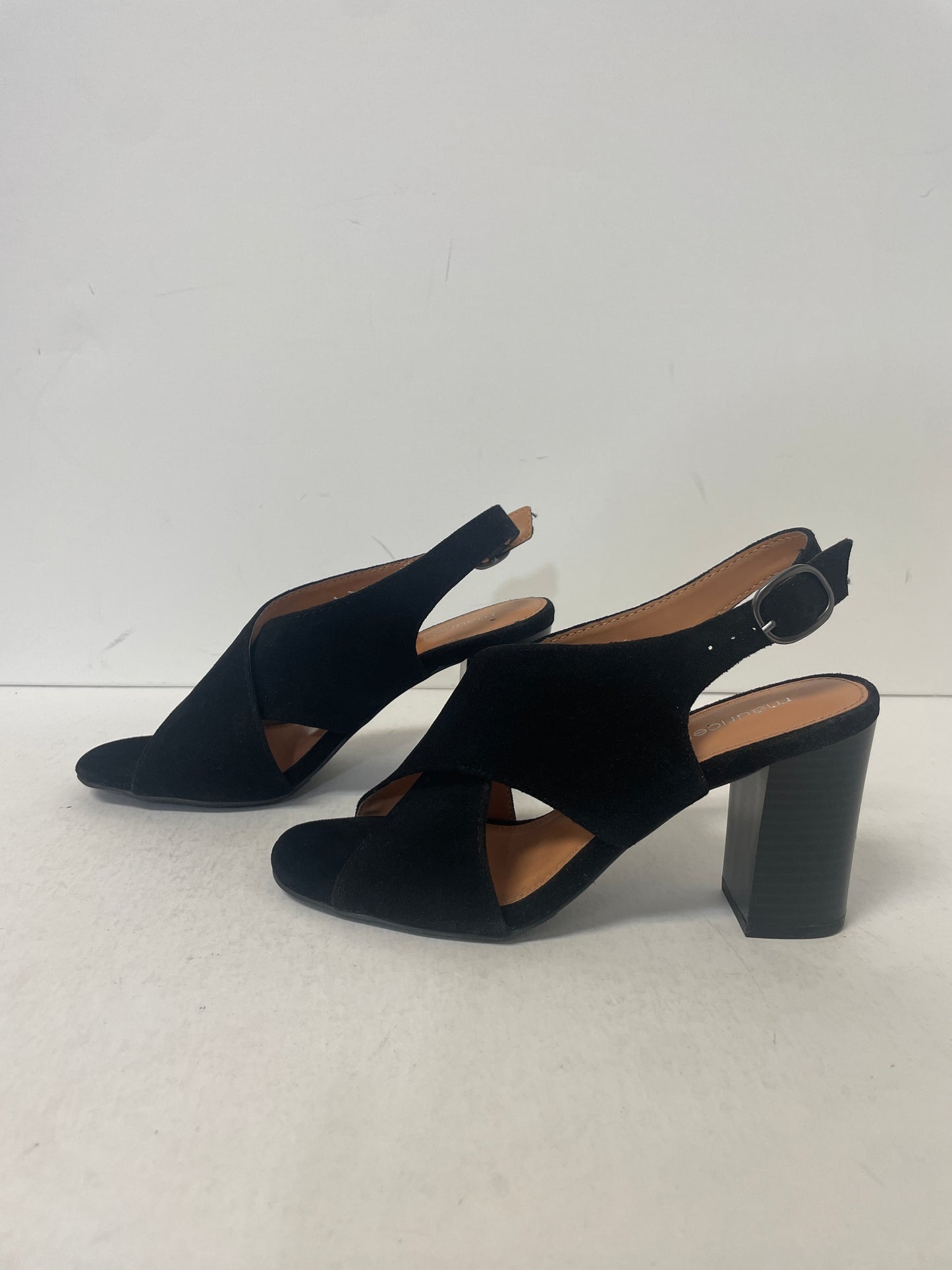 Black Sandals Heels Block Maurices, Size 6