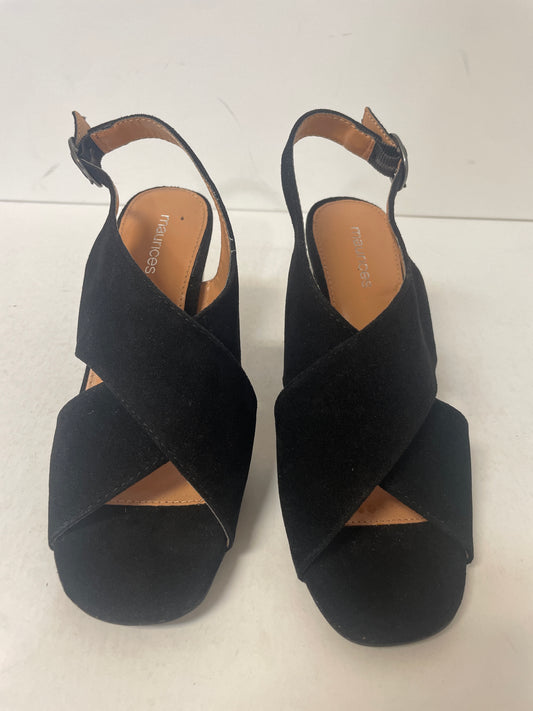 Black Sandals Heels Block Maurices, Size 6