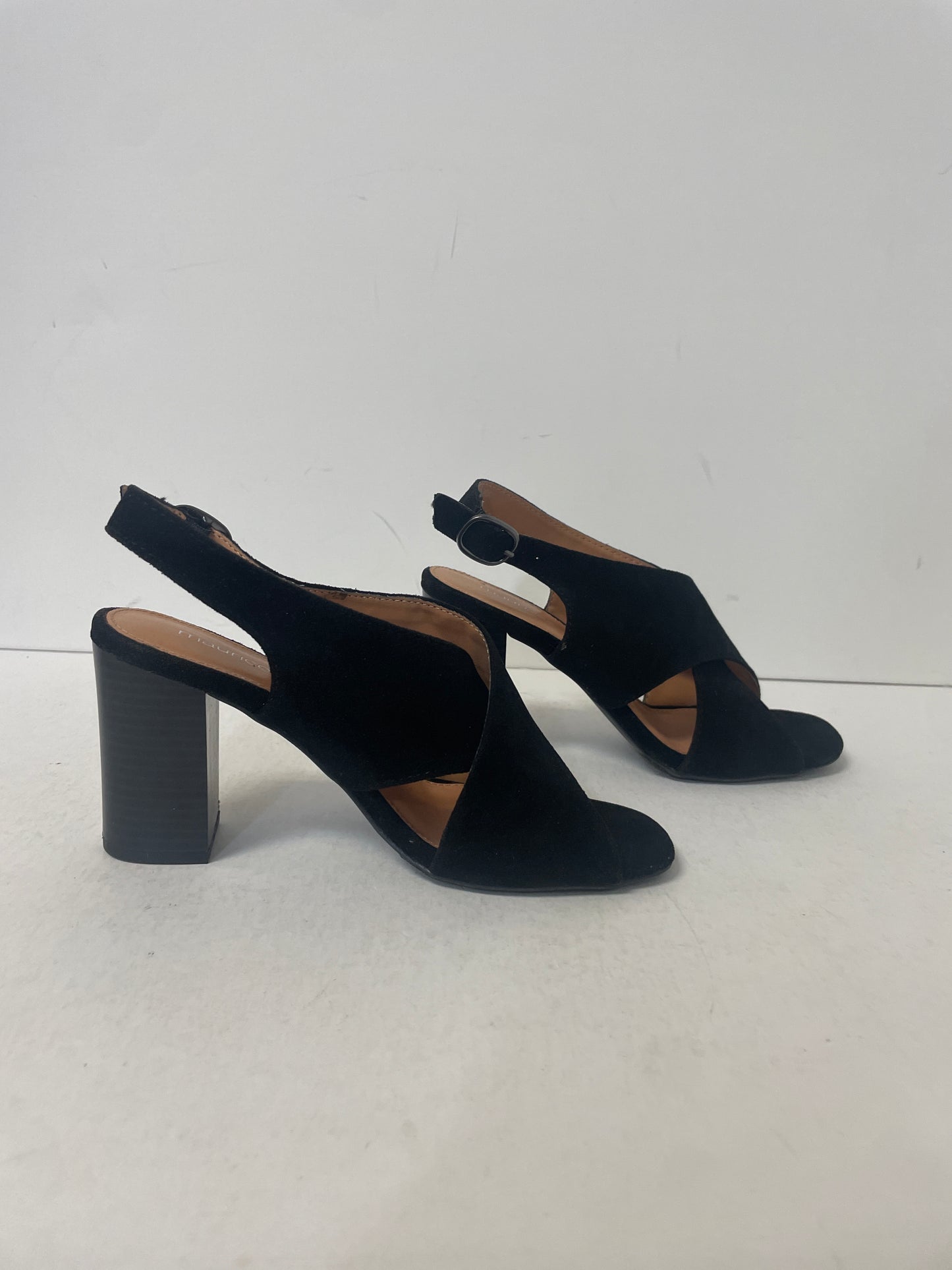 Black Sandals Heels Block Maurices, Size 6