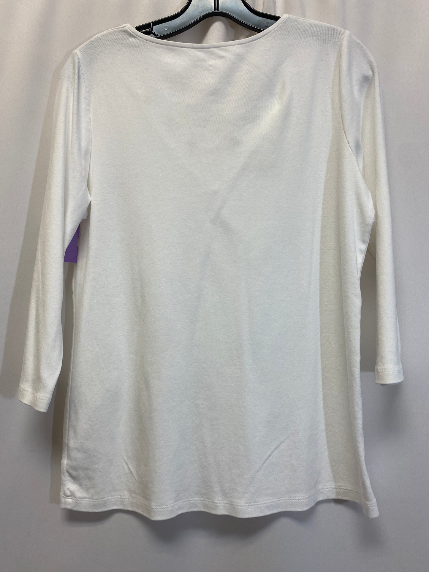 White Top 3/4 Sleeve Kim Rogers, Size L