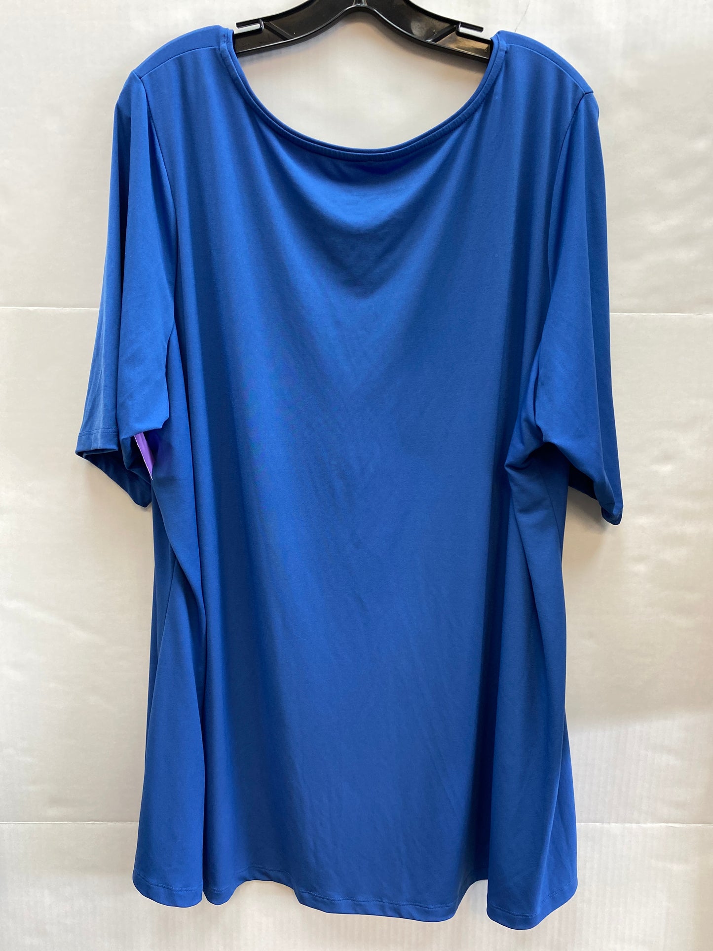 Blue Top Short Sleeve Susan Graver, Size 3x