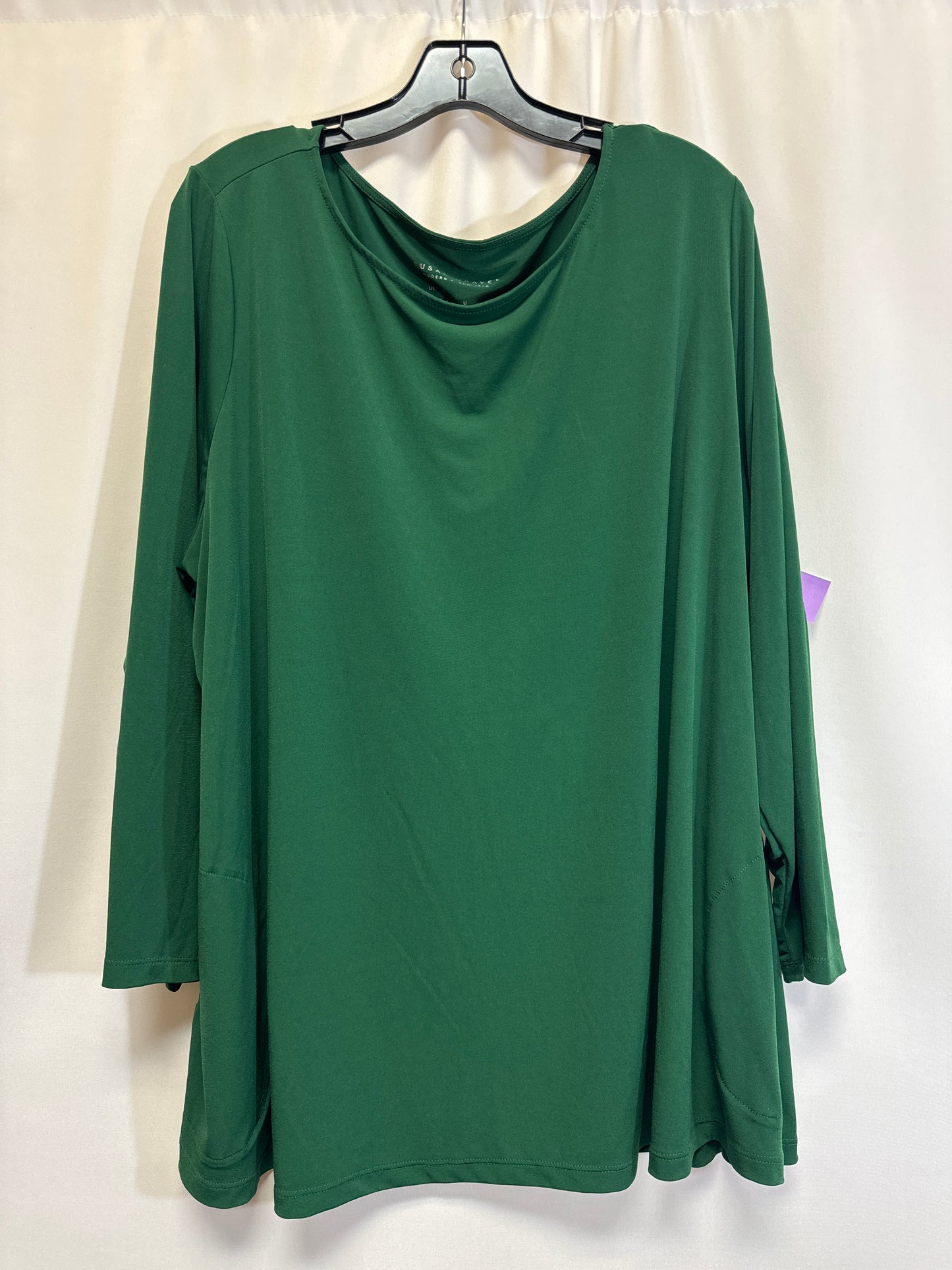 Green Top 3/4 Sleeve Susan Graver, Size 3x