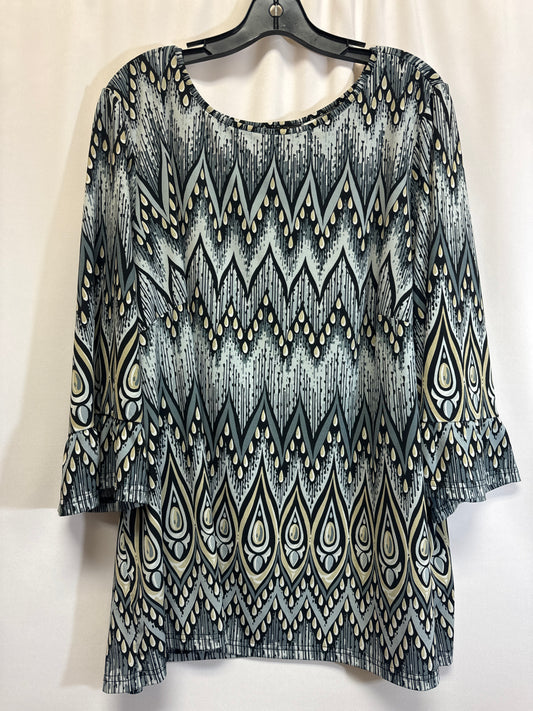 Grey Top 3/4 Sleeve Bob Mackie Qvc, Size 3x