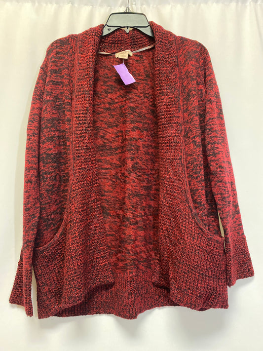 Red Sweater Cardigan Clothes Mentor, Size L