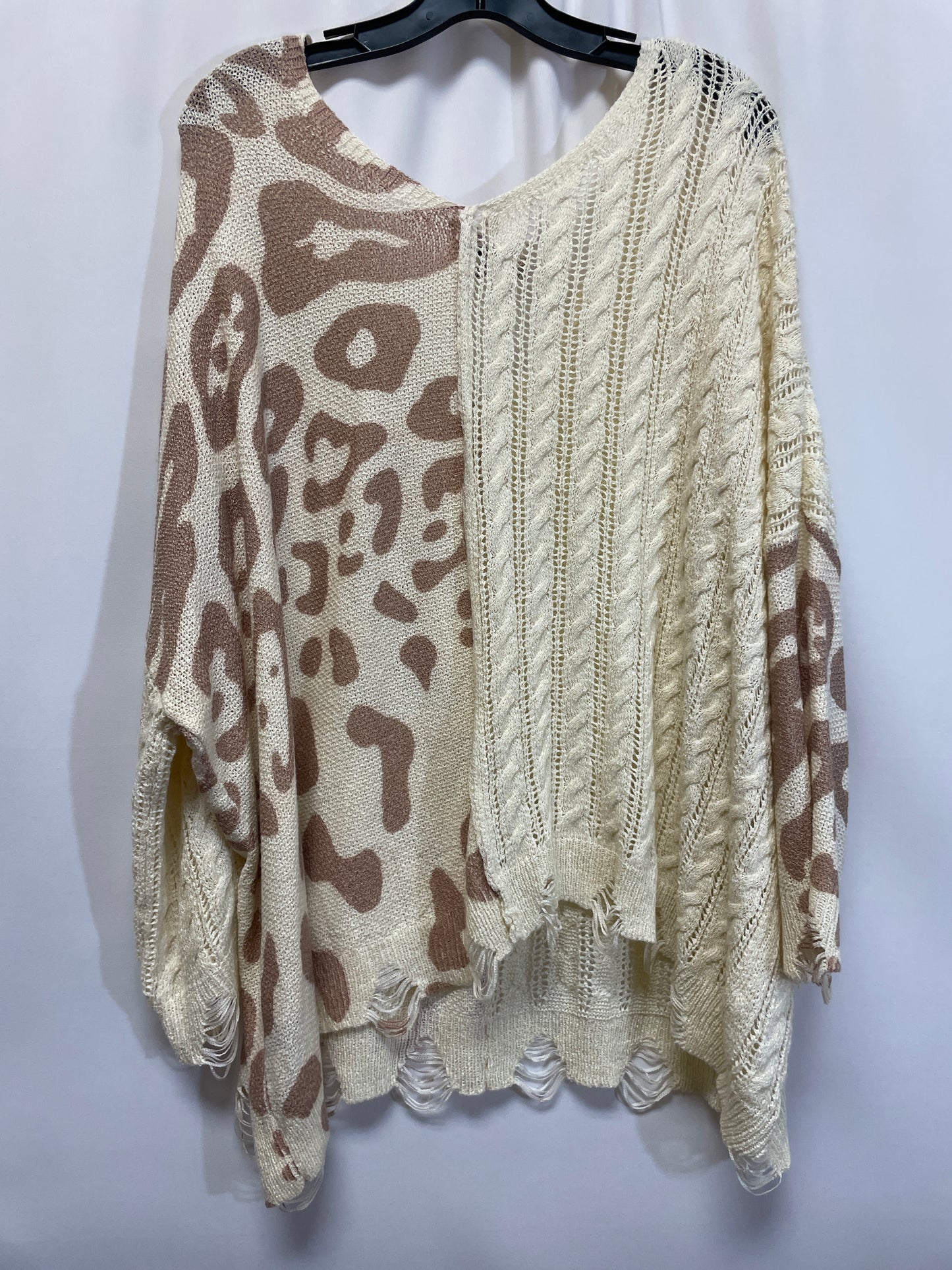 Beige Top Long Sleeve Pol, Size 2x