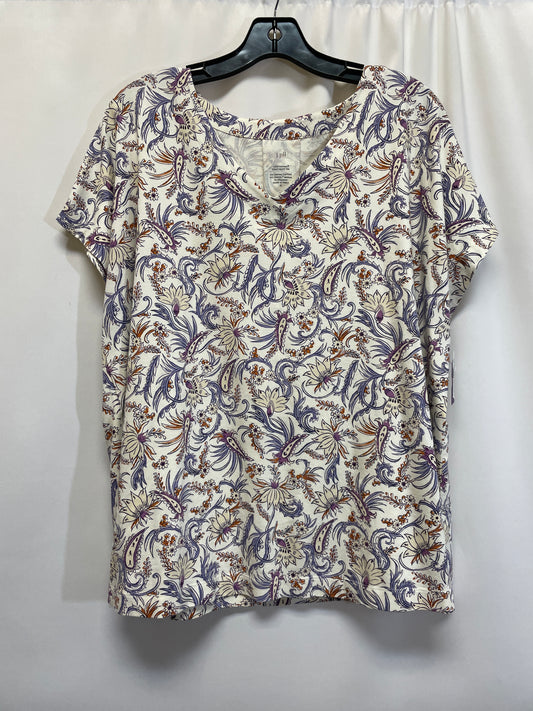 Cream Top Short Sleeve J. Jill, Size Xl