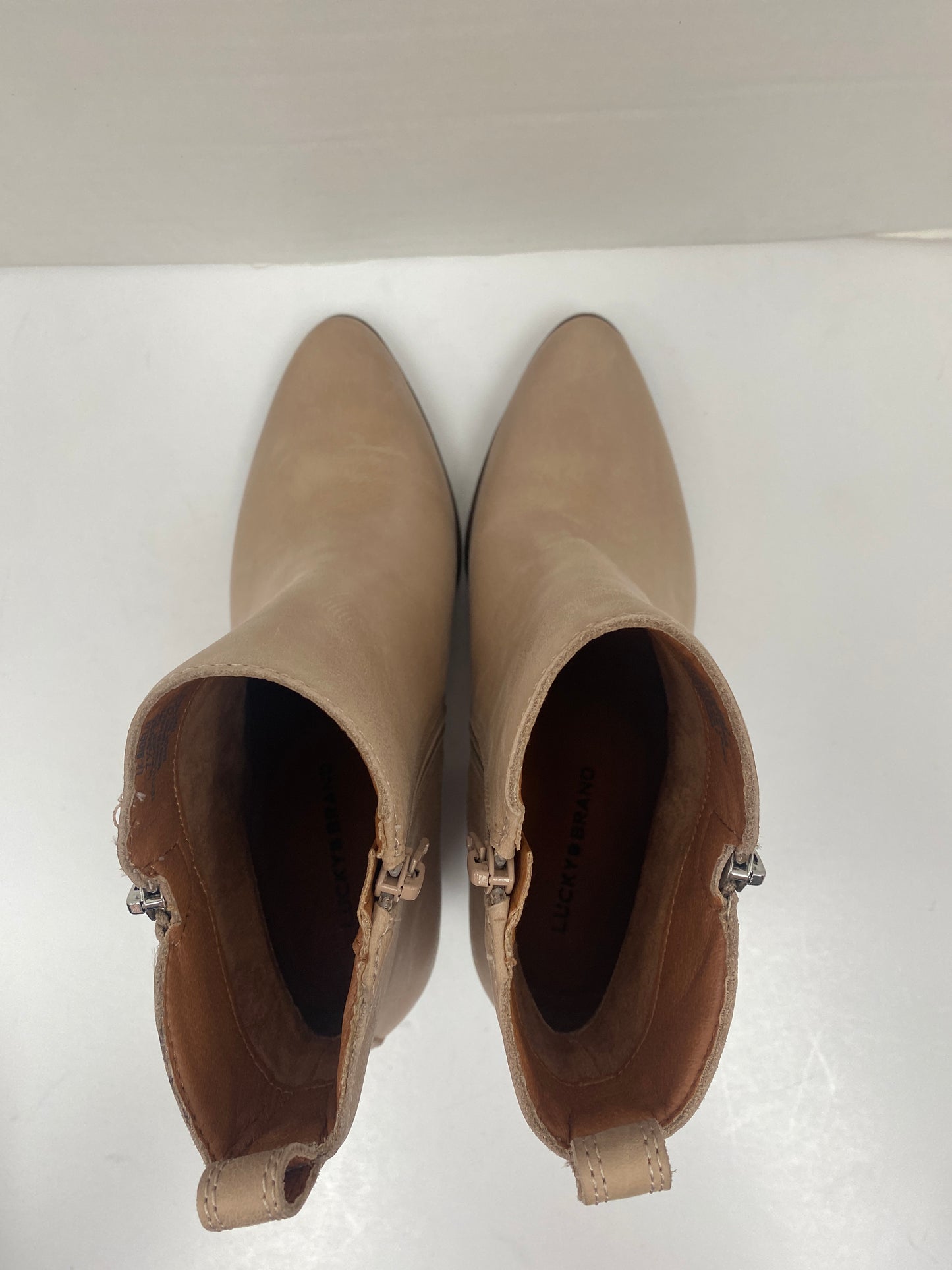 Beige Boots Ankle Heels Lucky Brand, Size 7.5