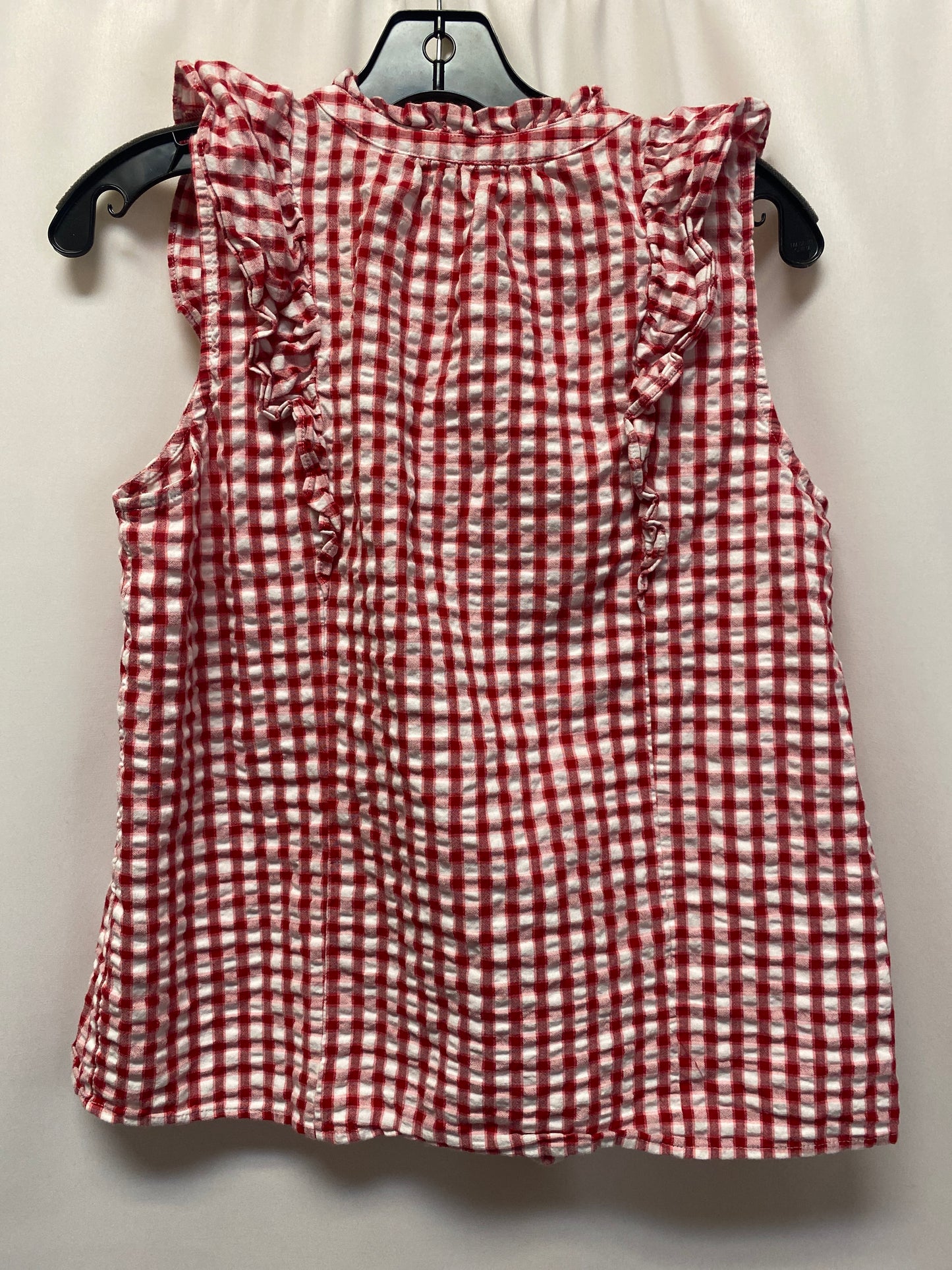 Red & White Top Sleeveless Loft, Size S