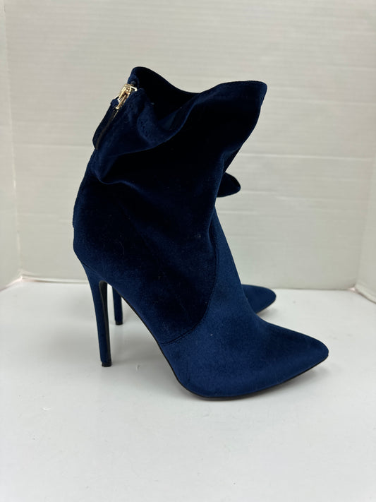 Blue Boots Ankle Heels Shoedazzle, Size 10