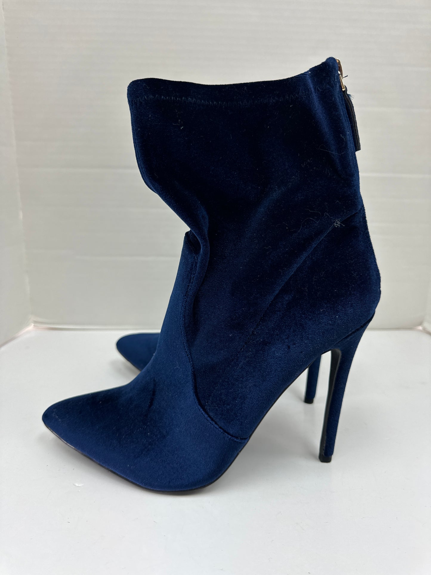 Blue Boots Ankle Heels Shoedazzle, Size 10