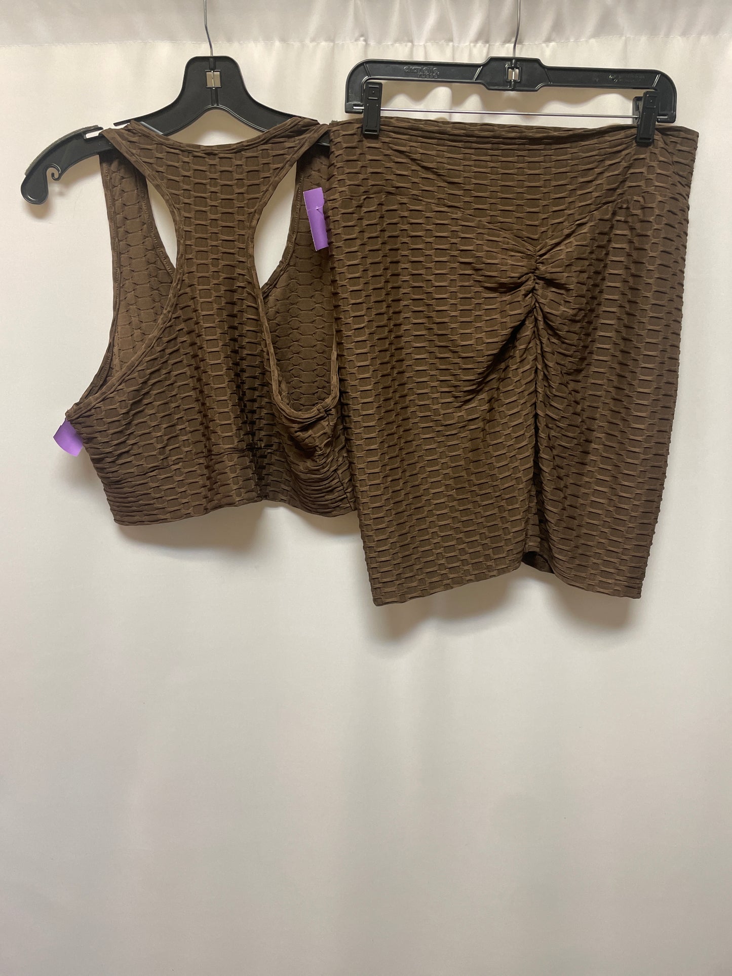 Brown Athletic Shorts 2 Pc Cmf, Size 2x