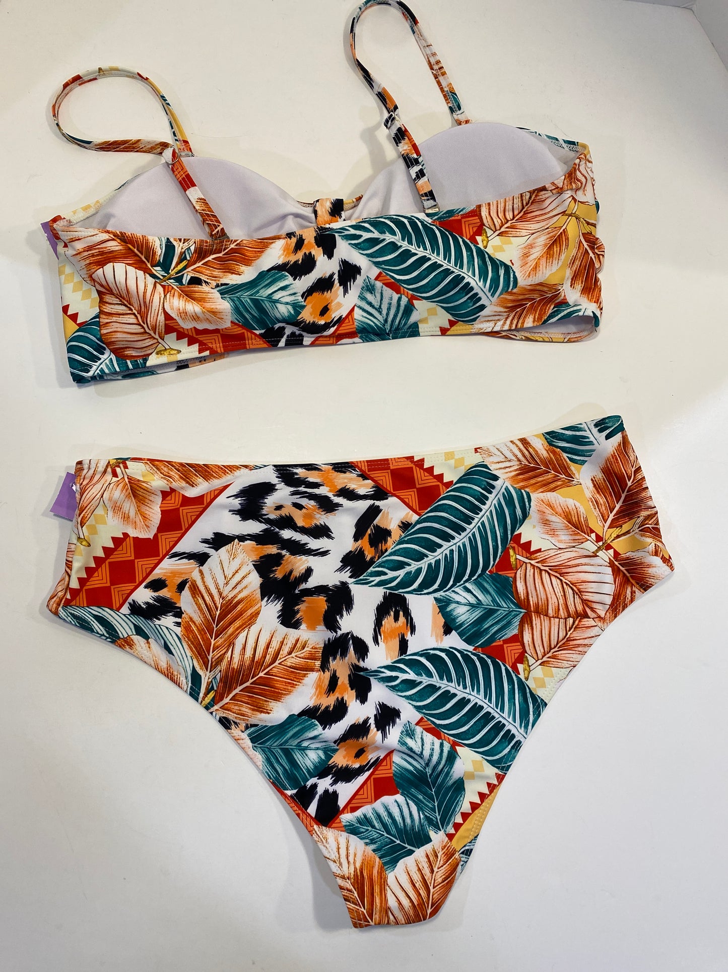 Swimsuit 2pc By Cmf In Orange & Yellow, Size: 3x