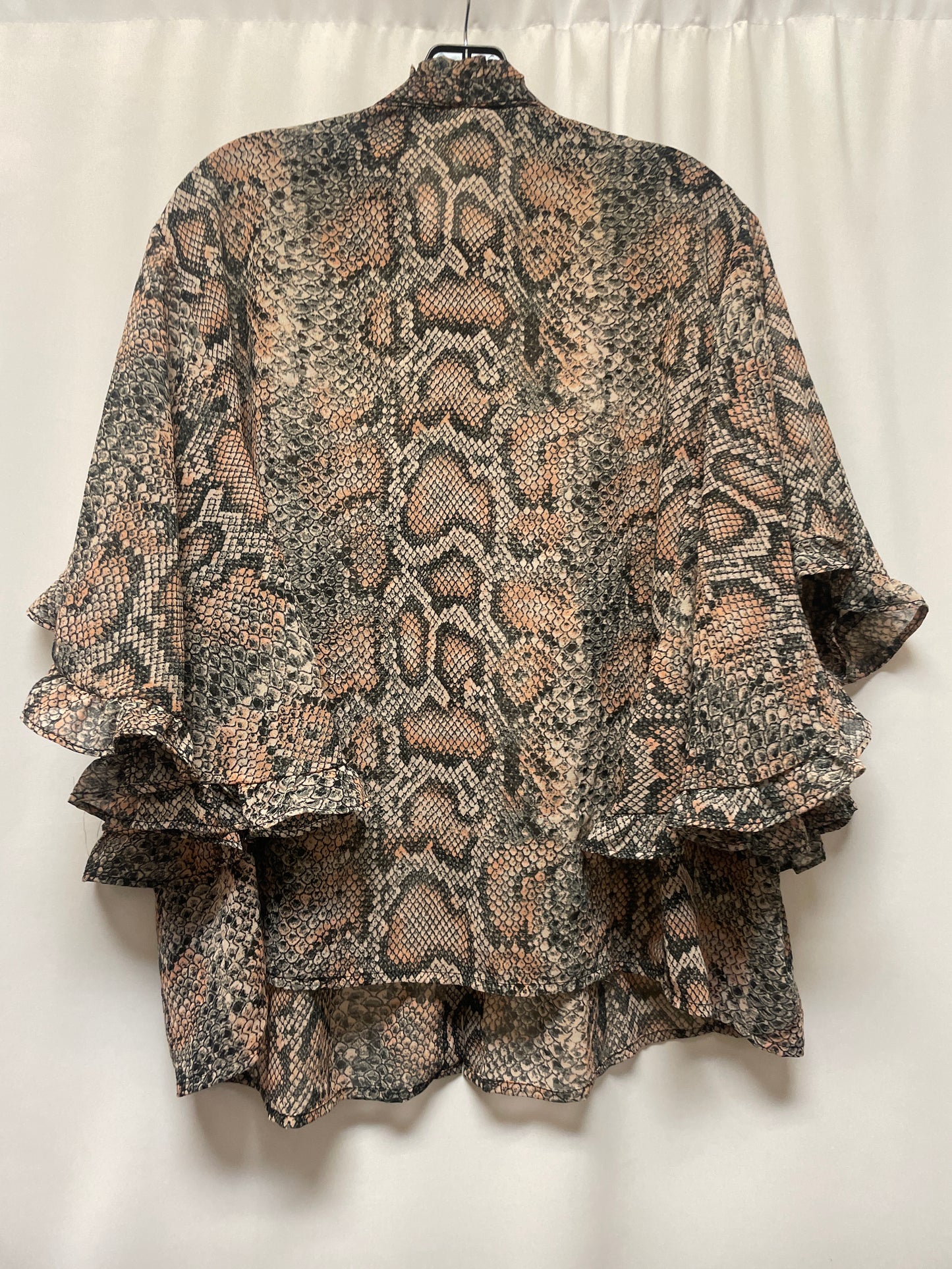 Snakeskin Print Top 3/4 Sleeve Truth, Size 3x