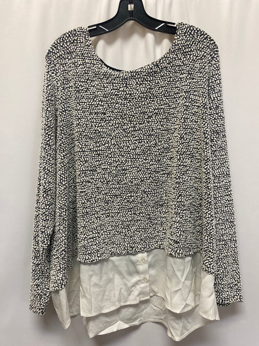 Black & White Top Long Sleeve Calvin Klein, Size 3x