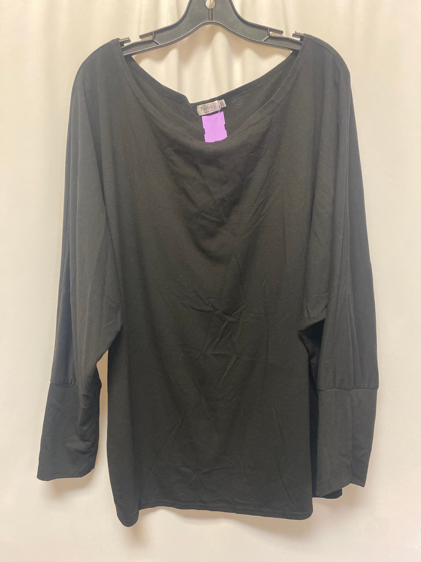 Black Top Long Sleeve Cmf, Size 2x