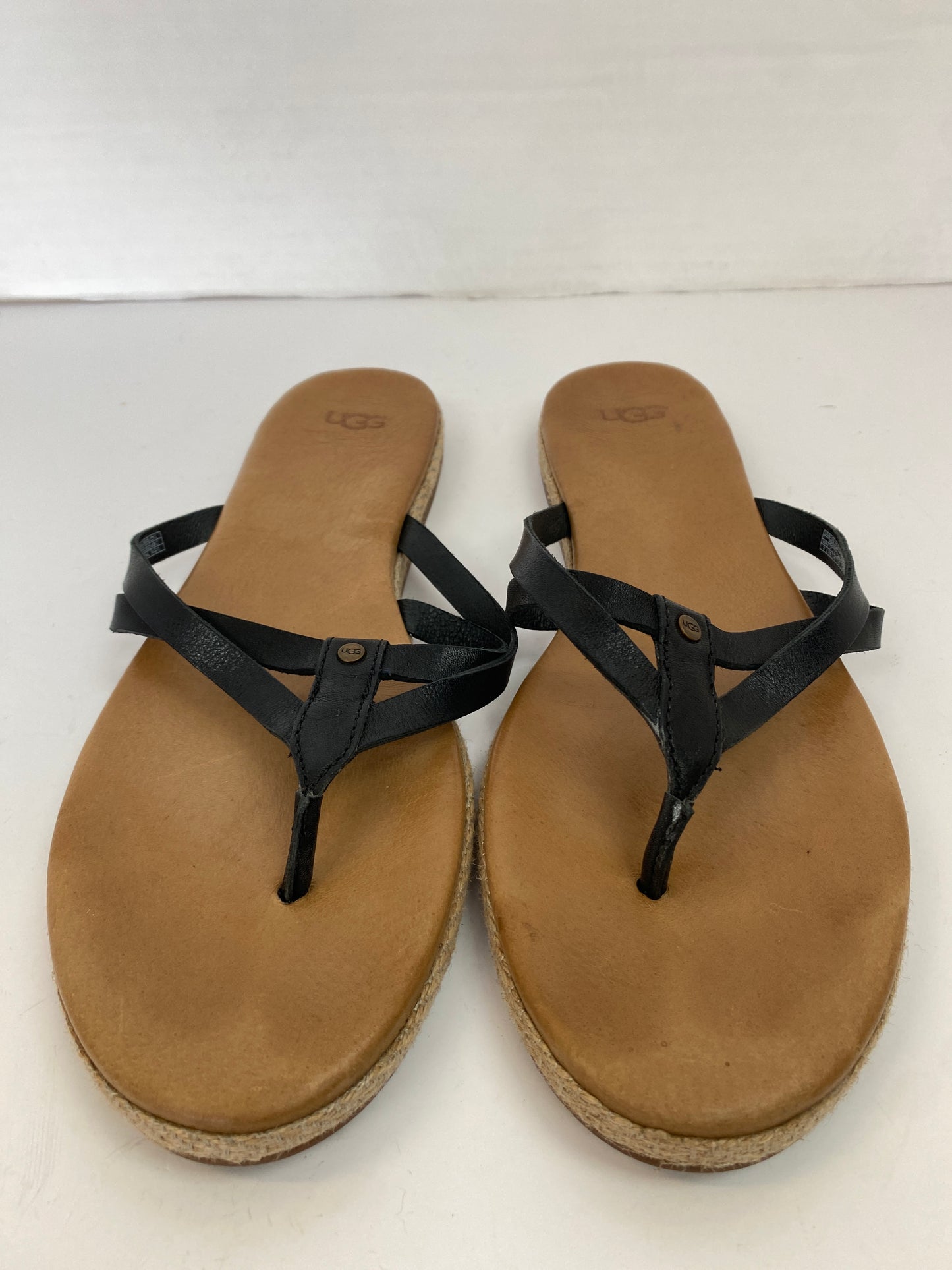 Black Sandals Flats Ugg, Size 9