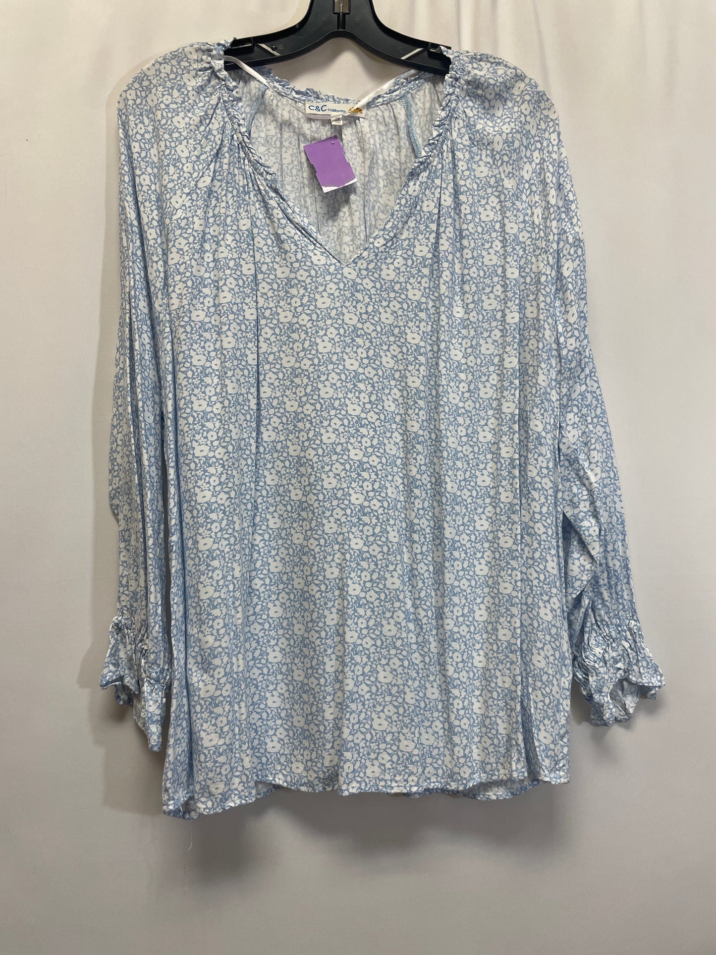 Blue Top Long Sleeve C And C, Size 1x