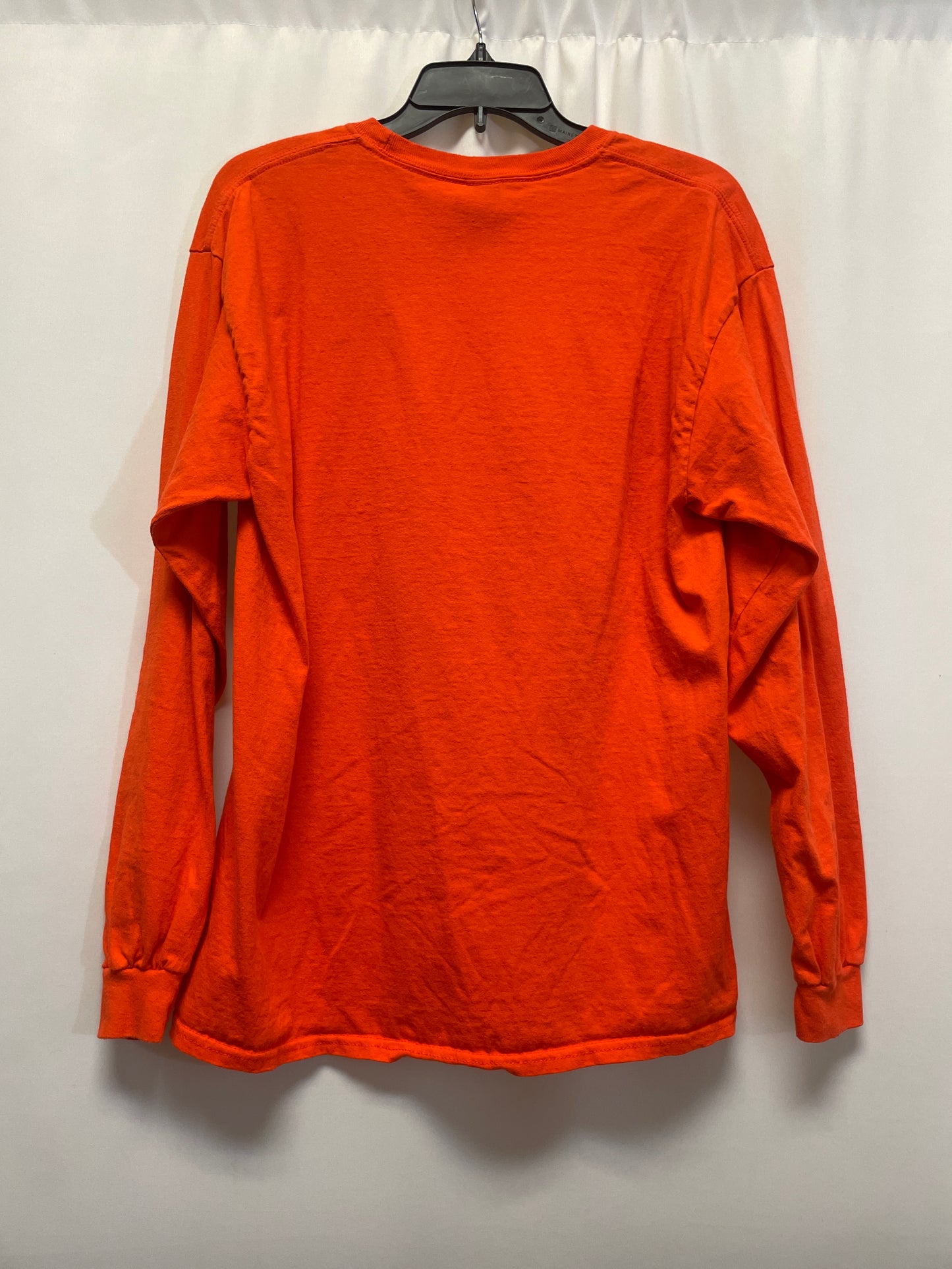 Top Long Sleeve By Gildan In Orange, Size: L