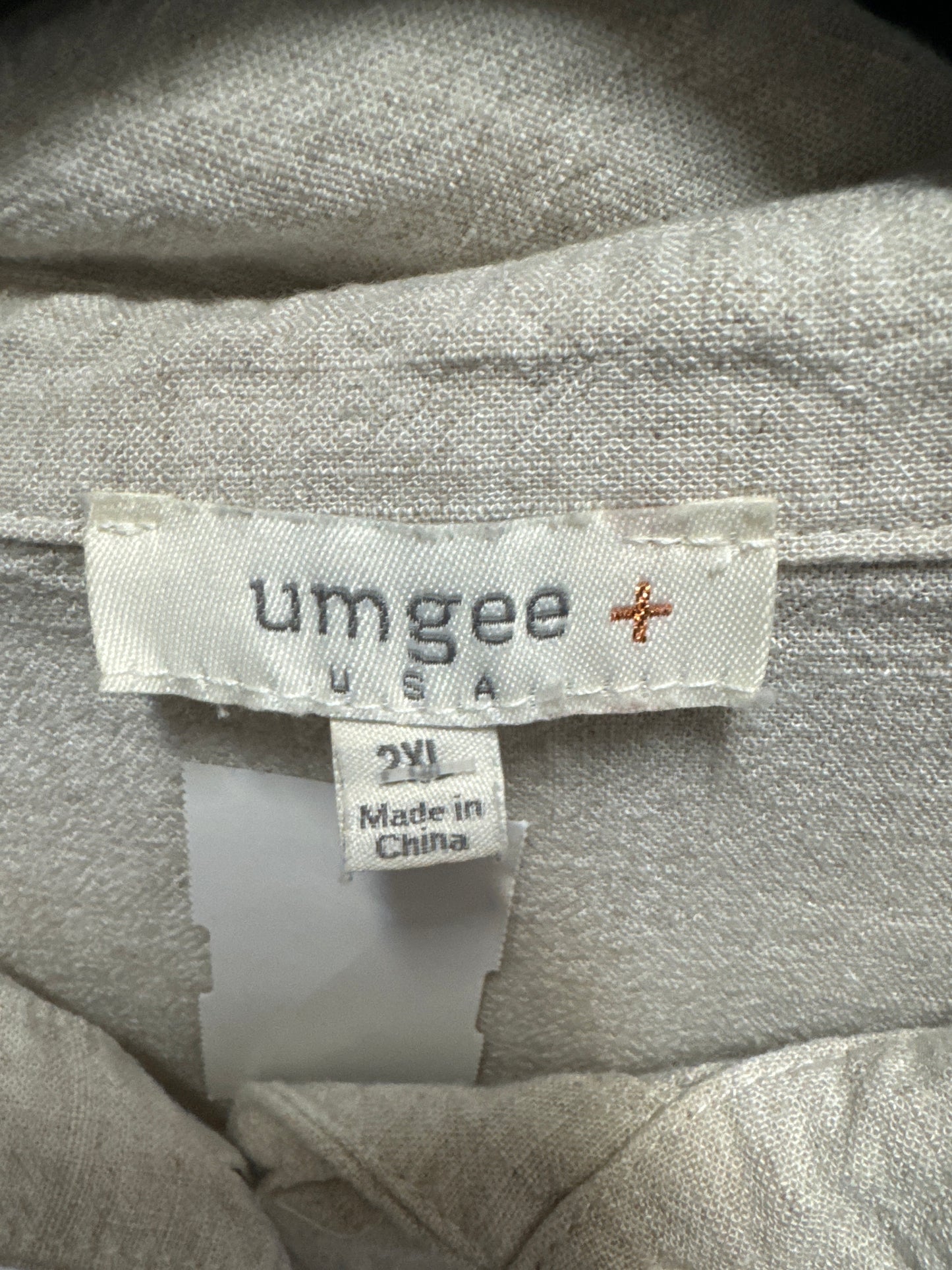 Top 3/4 Sleeve By Umgee In Beige, Size: 2x