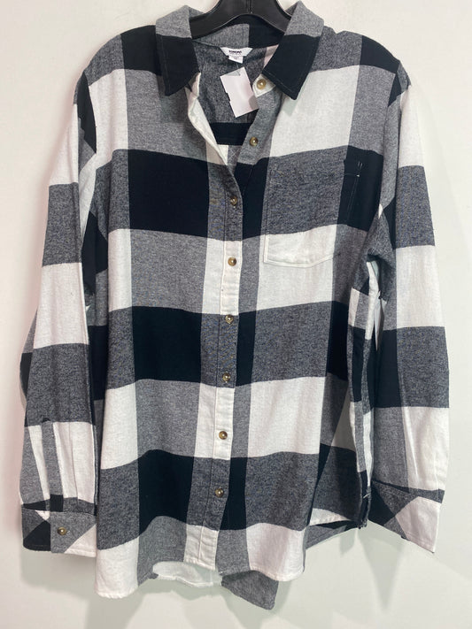 Top Long Sleeve By Sonoma In Black & White, Size: 1x