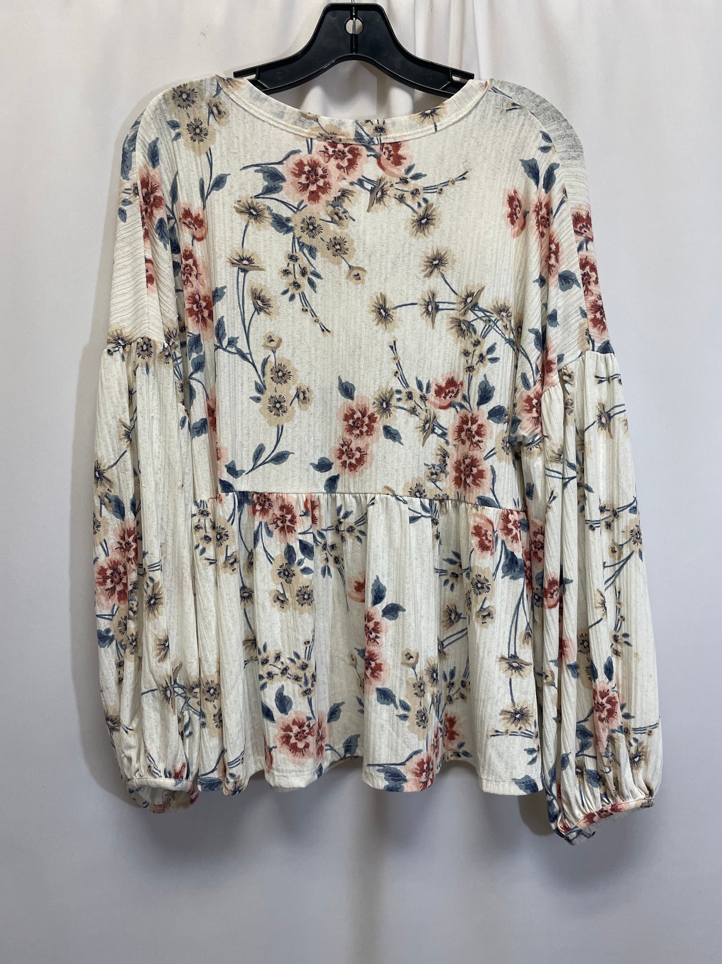 Top Long Sleeve By Peach Love Cream California In Cream, Size: L