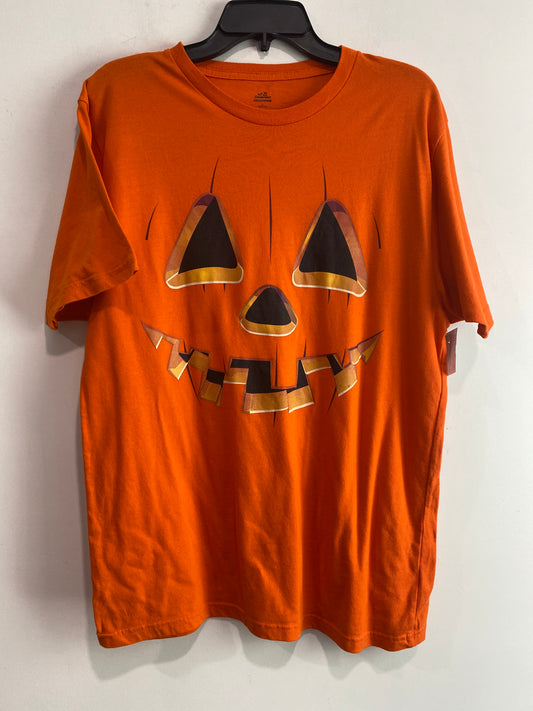 Top Short Sleeve By Cmf In Orange, Size: L