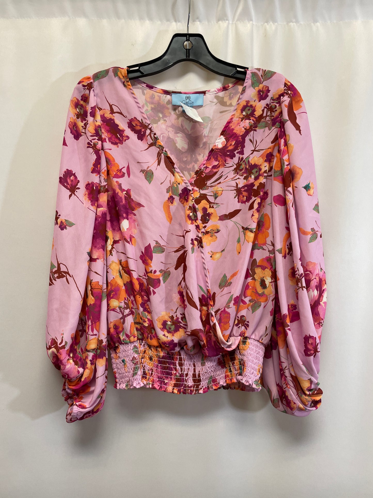 Top Long Sleeve By Cece In Pink, Size: L