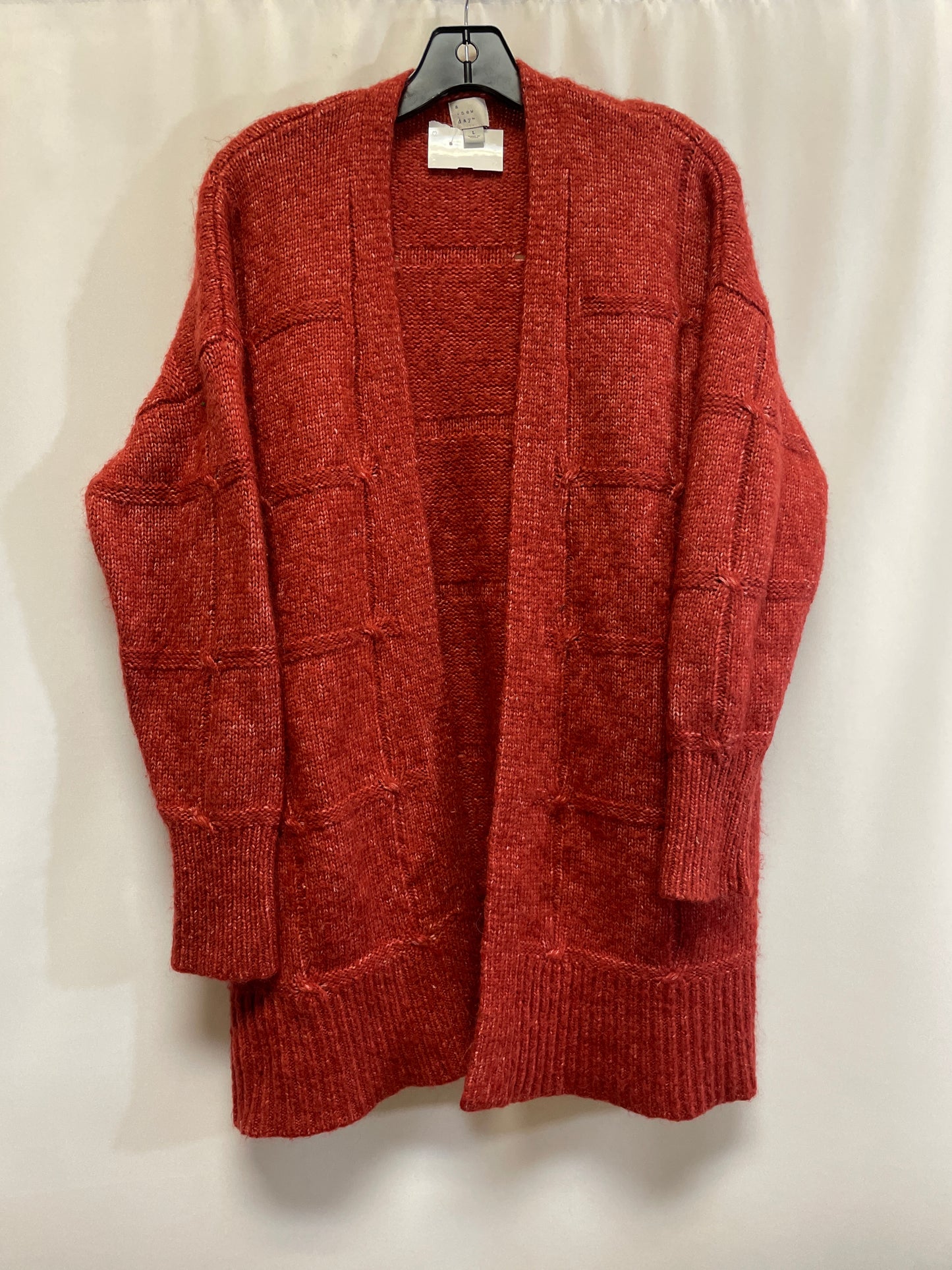 Sweater Cardigan By A New Day In Red, Size: L