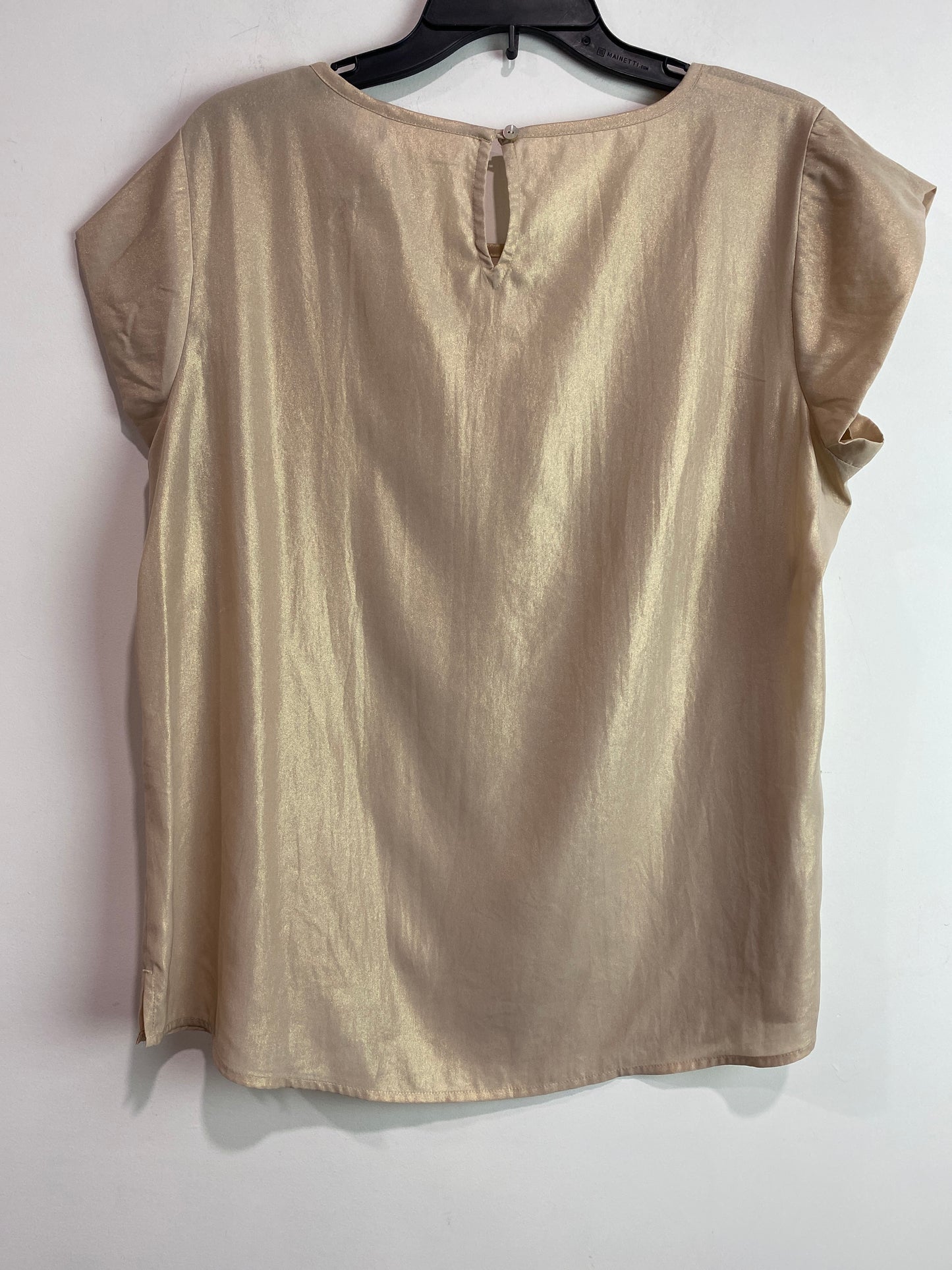 Top Short Sleeve By Chicos In Gold, Size: L