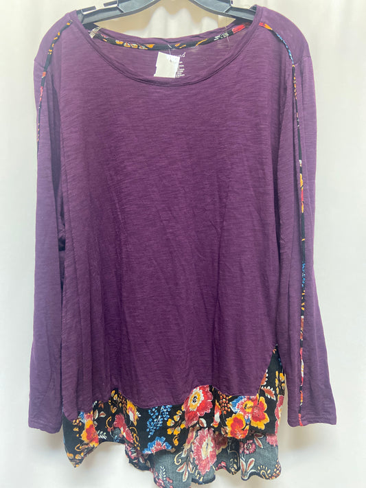 Top Long Sleeve By Cmf In Purple, Size: 3x