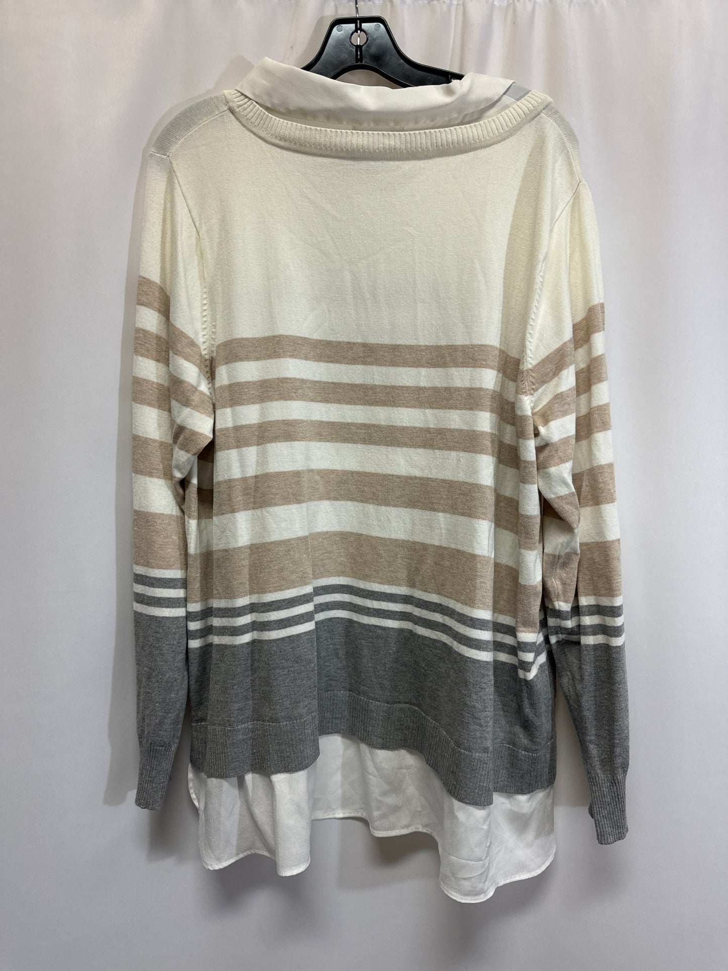 Top Long Sleeve By Calvin Klein In Beige, Size: 2x