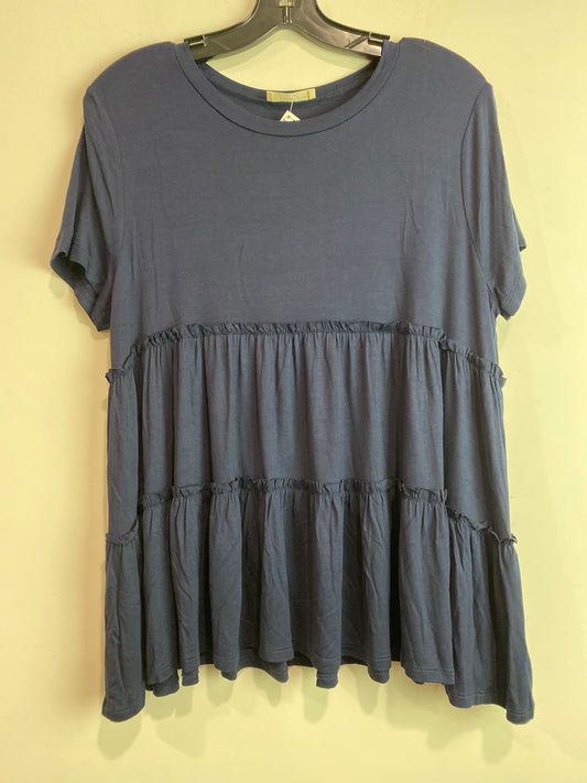 Top Short Sleeve By Clothes Mentor In Navy, Size: L