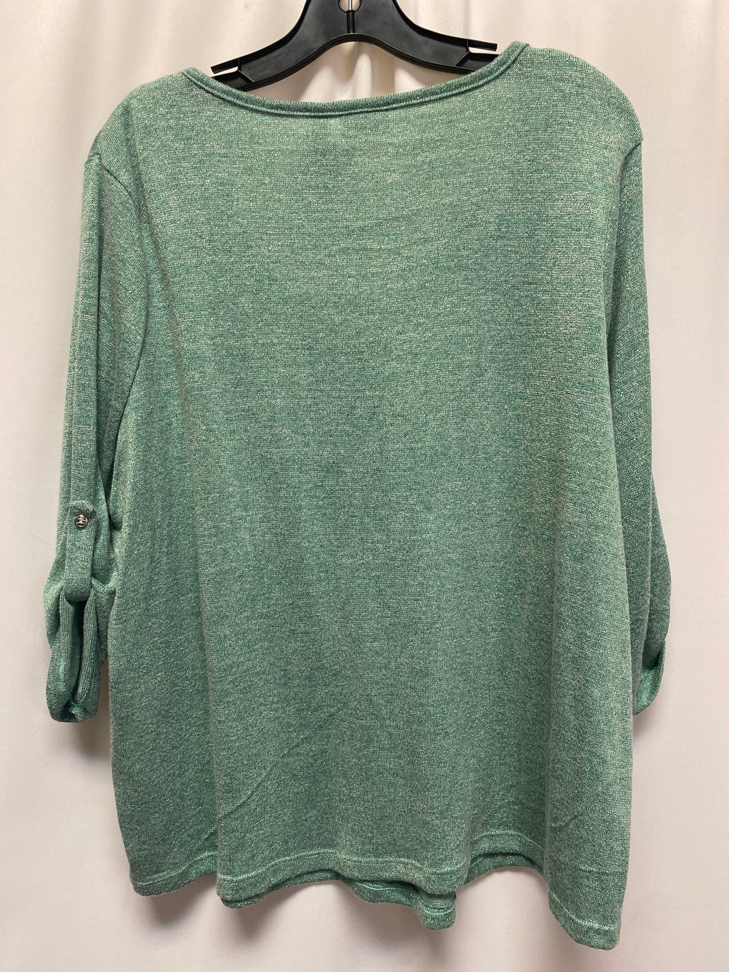 Top 3/4 Sleeve By Kim Rogers In Green, Size: Petite   Xl