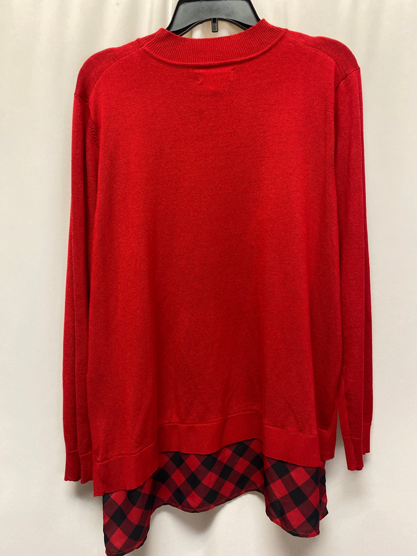 Top Long Sleeve By Kim Rogers In Red, Size: L