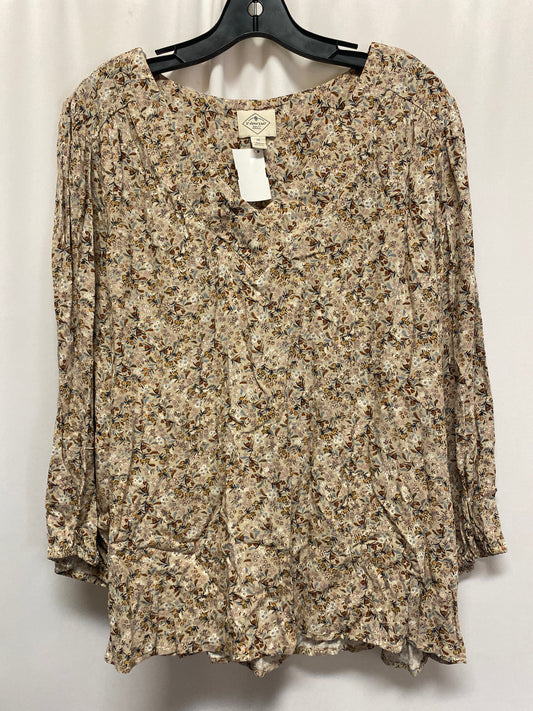 Top Long Sleeve By St Johns Bay In Brown, Size: Xl