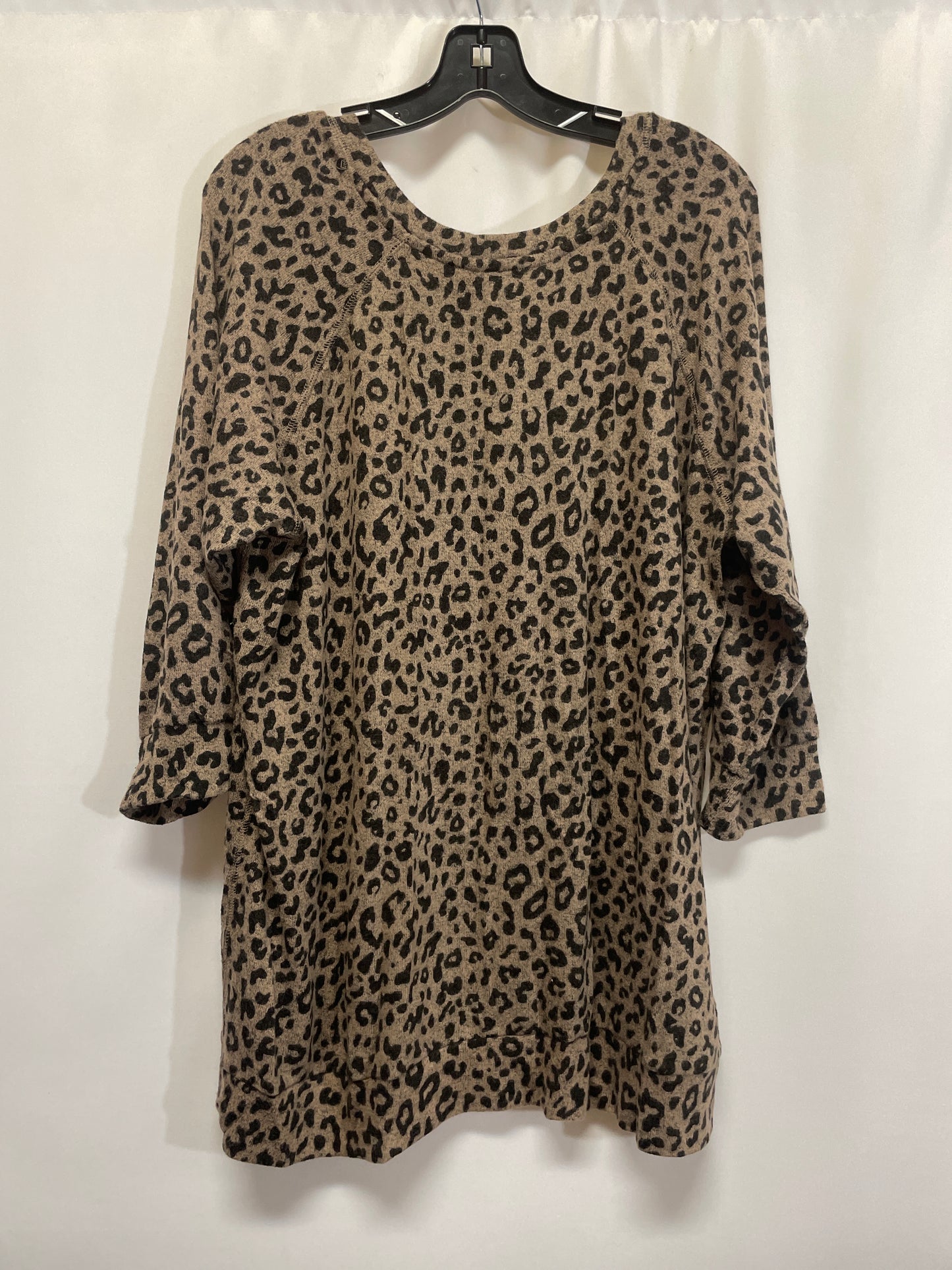 Top 3/4 Sleeve By Market & Spruce In Animal Print, Size: 2x