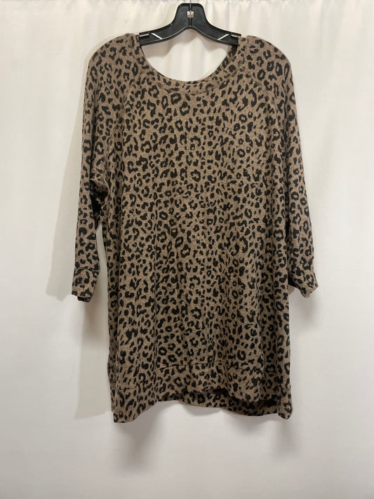 Top 3/4 Sleeve By Market & Spruce In Animal Print, Size: 2x