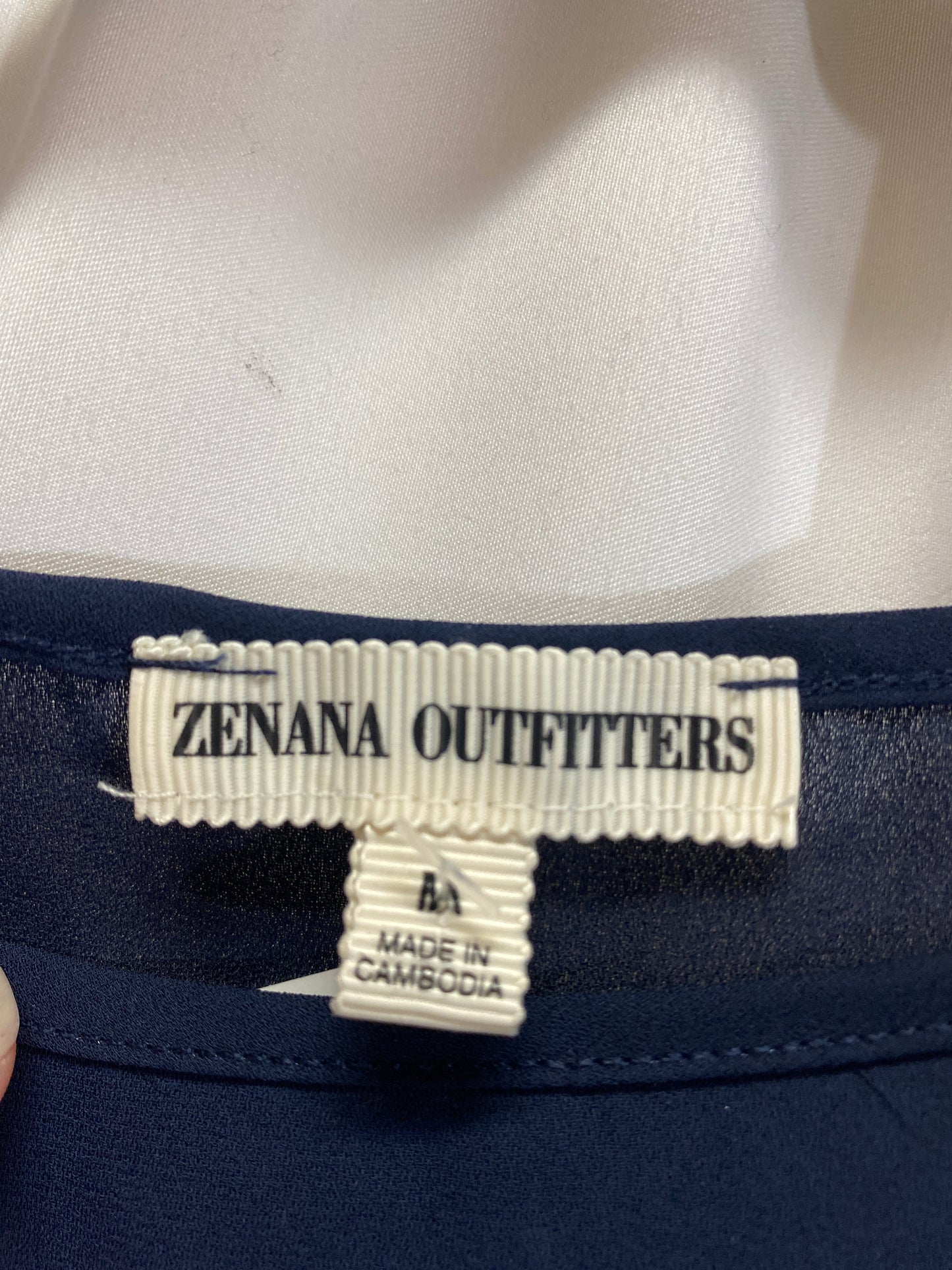 Top Short Sleeve By Zenana Outfitters In Navy, Size: M