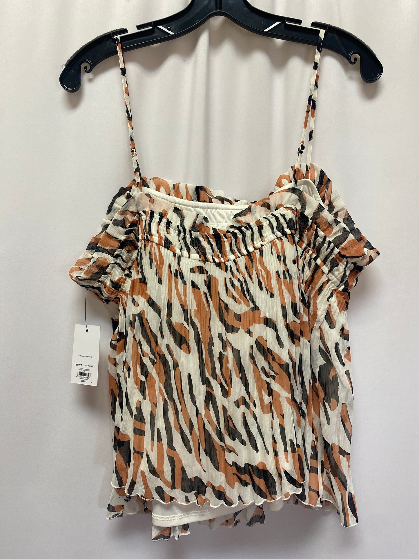 Tank Top By Nine West In Brown & White, Size: Xl