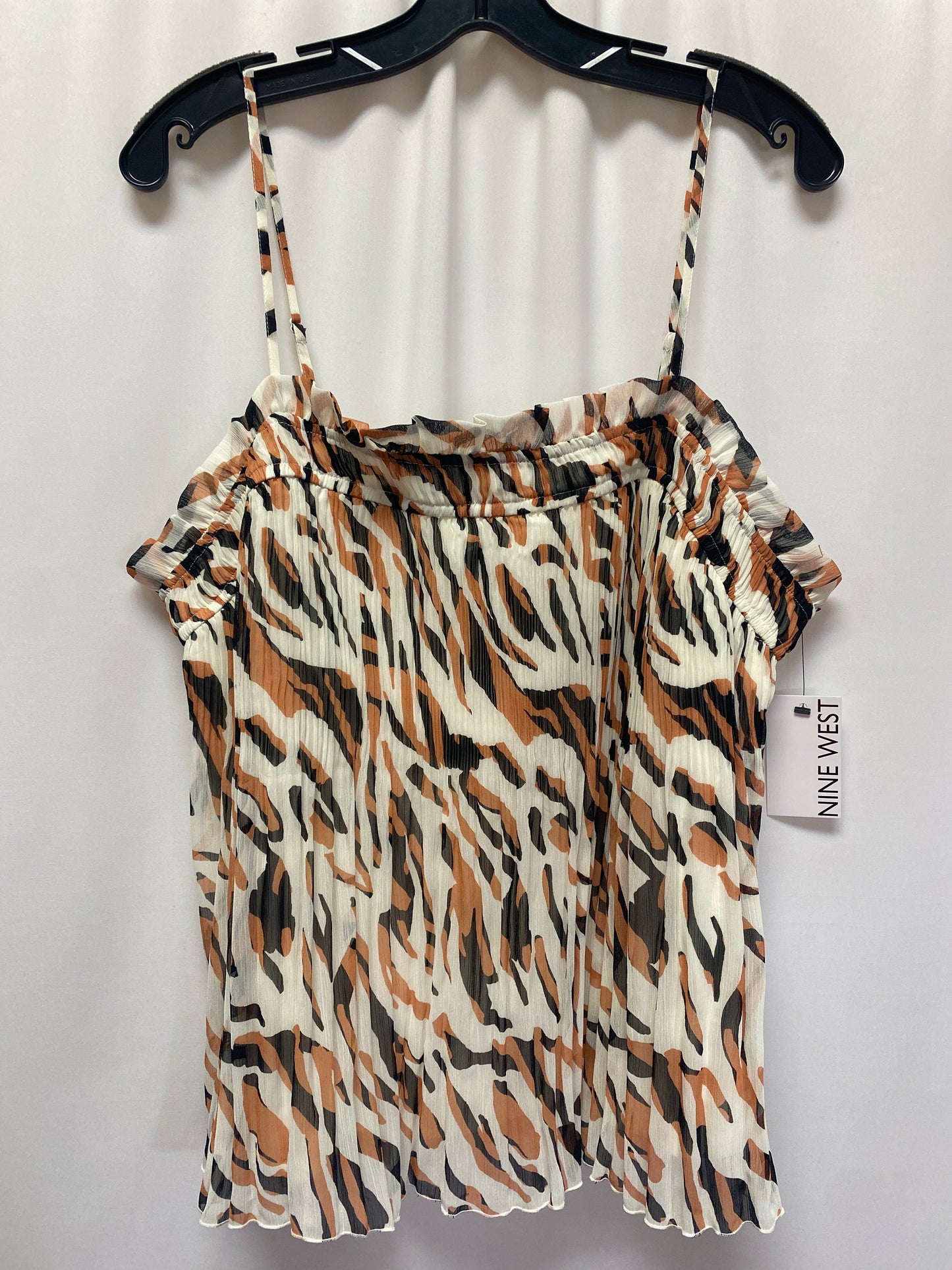 Tank Top By Nine West In Brown & White, Size: Xl