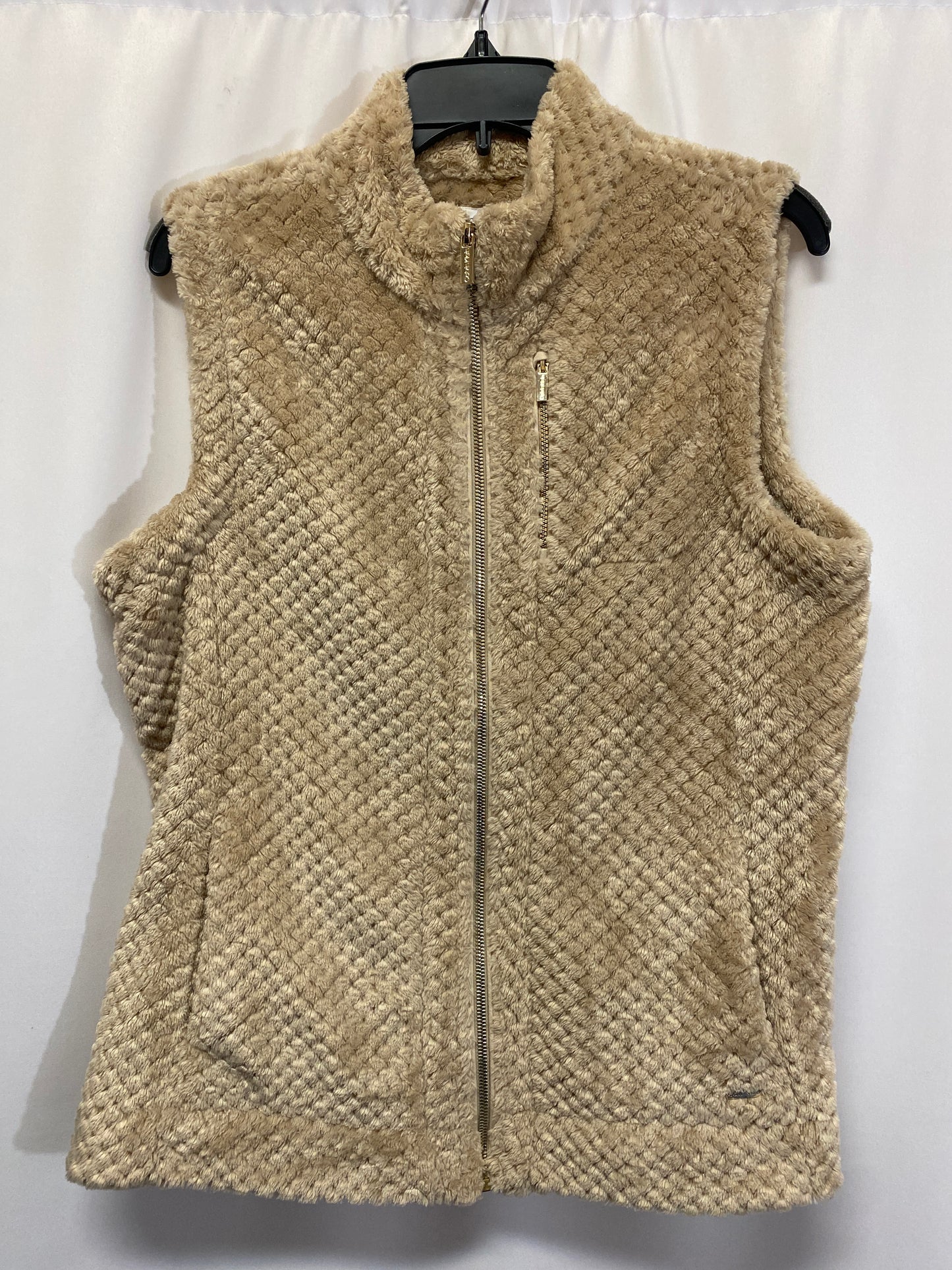 Vest Faux Fur & Sherpa By Calvin Klein In Beige, Size: L