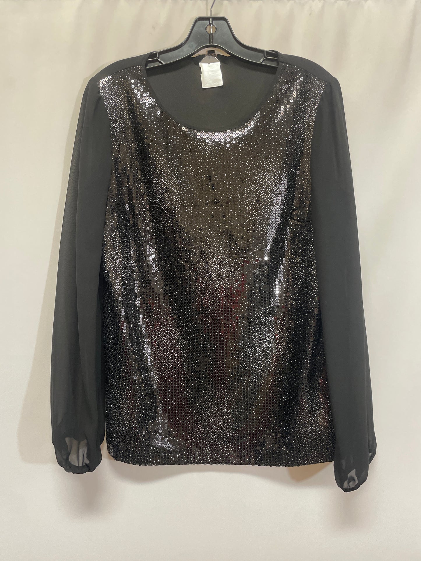 Top Long Sleeve By Alex Marie In Black, Size: M