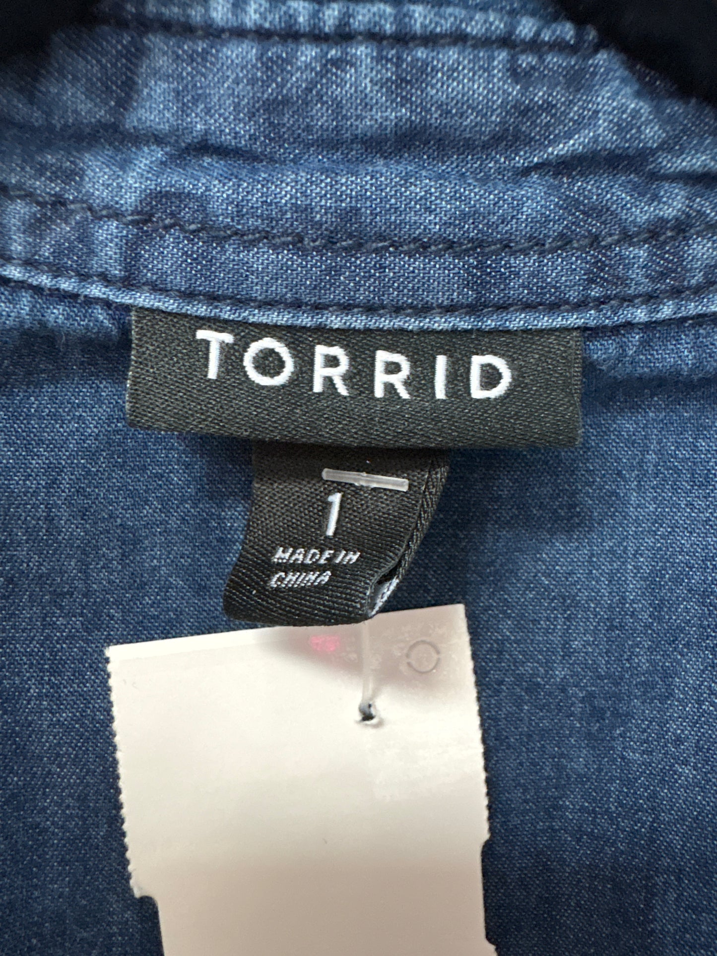 Top Long Sleeve By Torrid In Blue Denim, Size: 1x