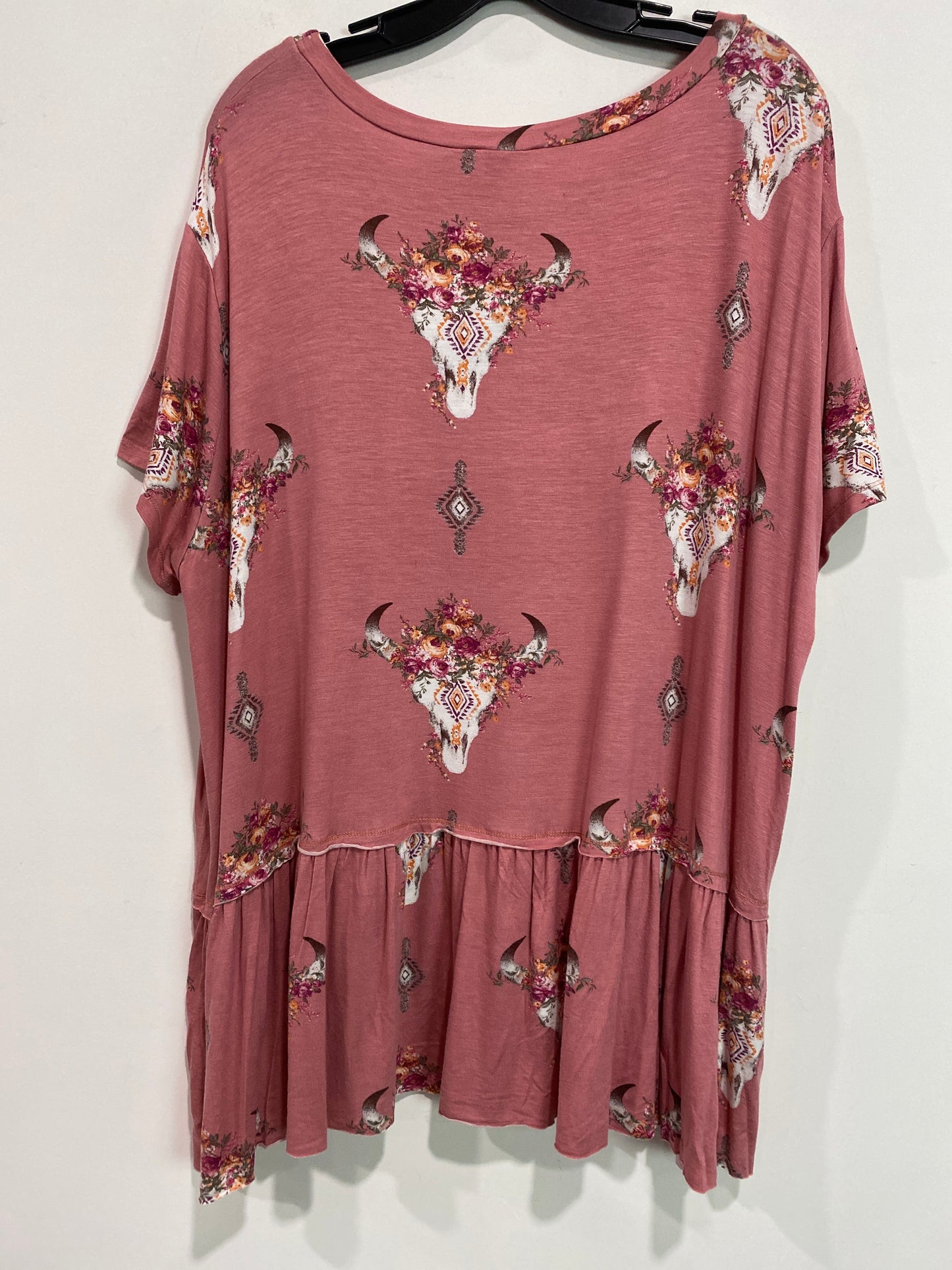 Top Short Sleeve By Entro In Pink, Size: 2x