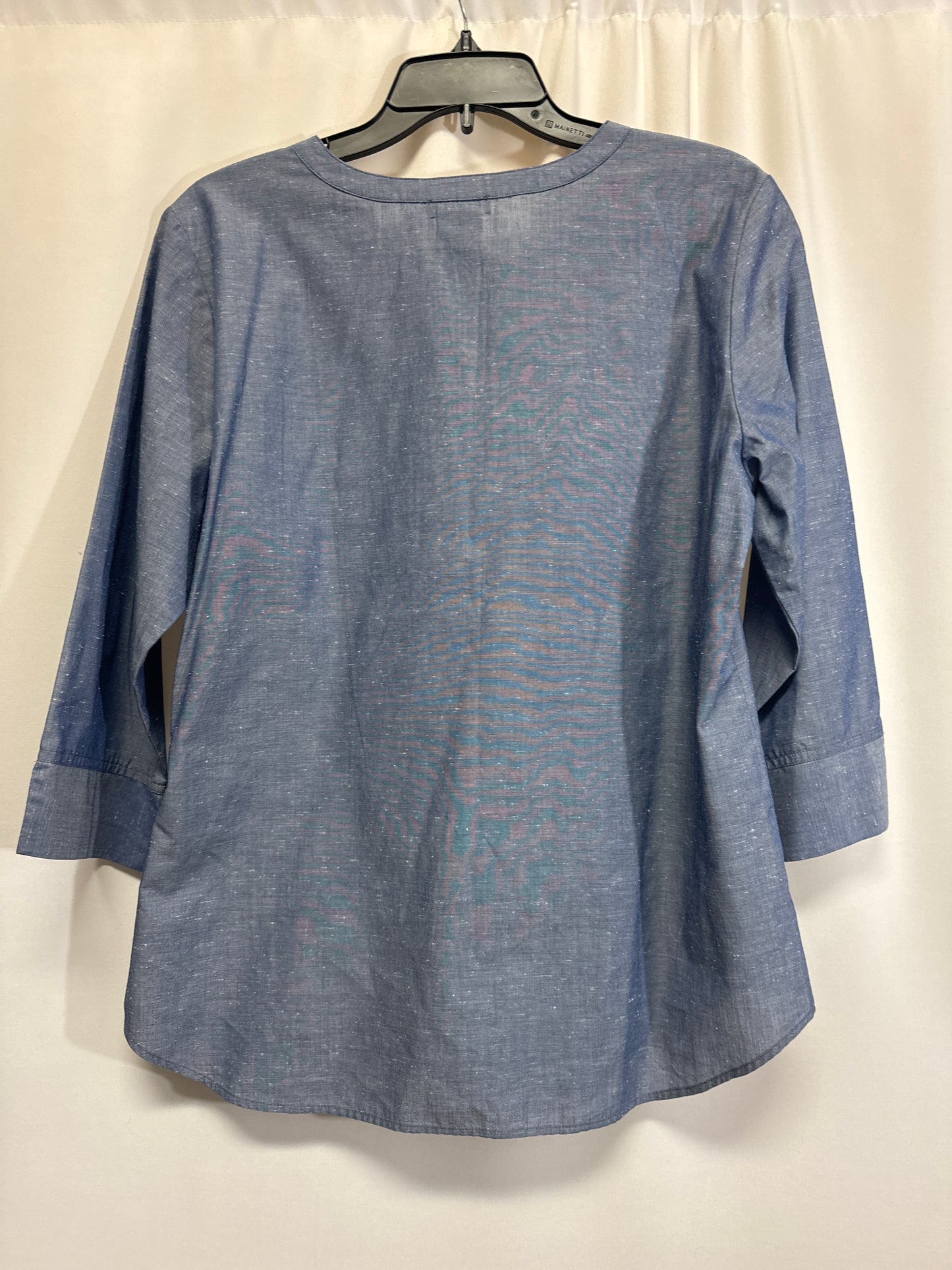 Top Long Sleeve By Van Heusen In Blue, Size: L