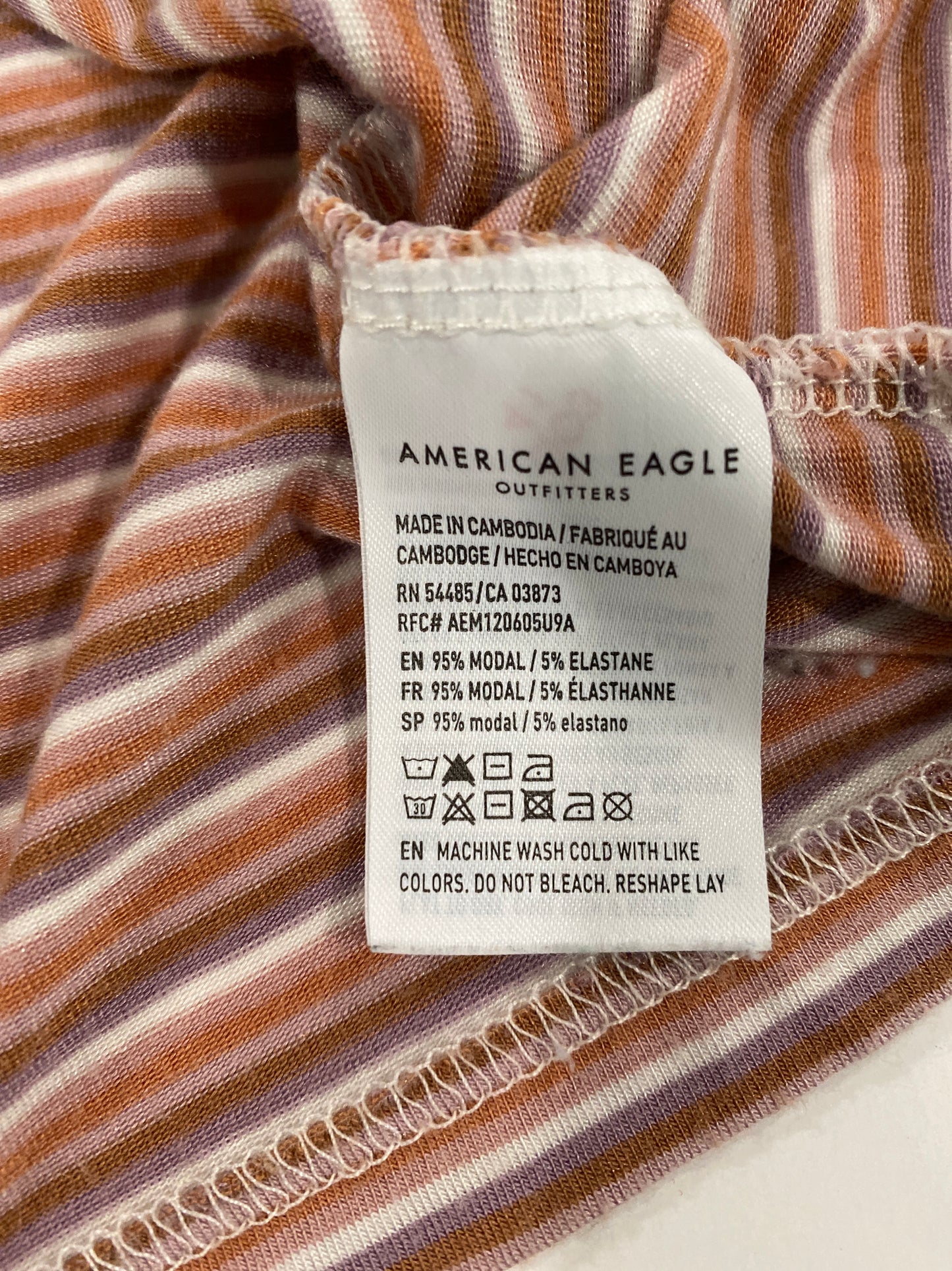 Top Short Sleeve By American Eagle In Orange, Size: M